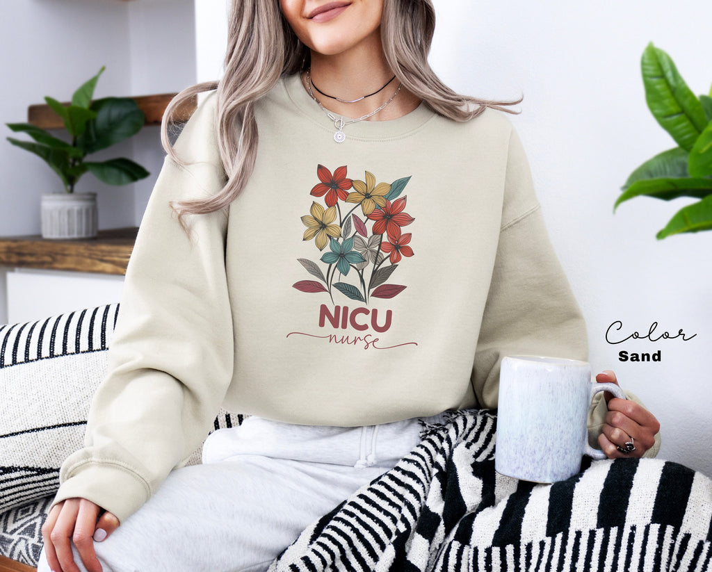Floral Nicu Sweatshirt, Nicu Nurse Gifts, Nicu Sweatshirts, Nicu Sweaters, Nicu Team Sweater, Nicu Nurse Life Shirt, Neonatal Intensive Care