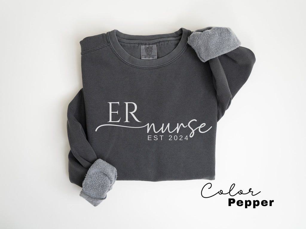 ER Nurse Sweatshirt, Comfort Colors Sweatshirt, Emergency Nurse Sweater, ER Nurse Crewneck Sweatshirt, ER Nurse Appreciation Gift,