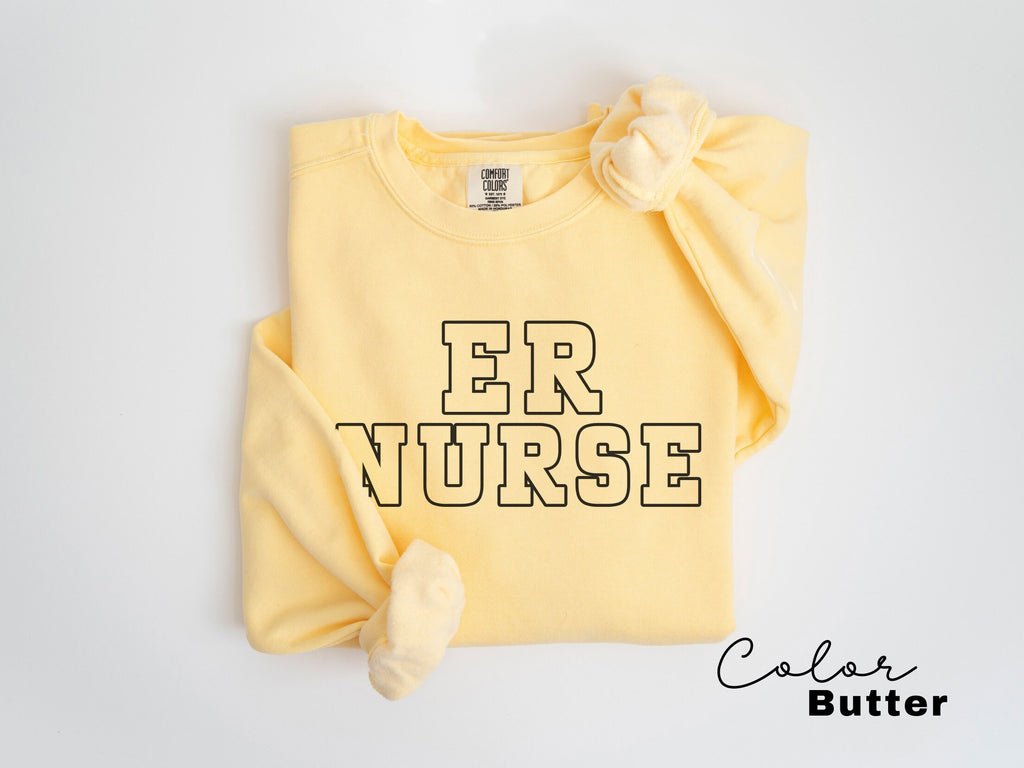 ER Nurse Sweatshirt, Comfort Colors Sweatshirt, Emergency Nurse Sweater, ER Nurse Crewneck Sweatshirt, ER Nurse Appreciation Gift,