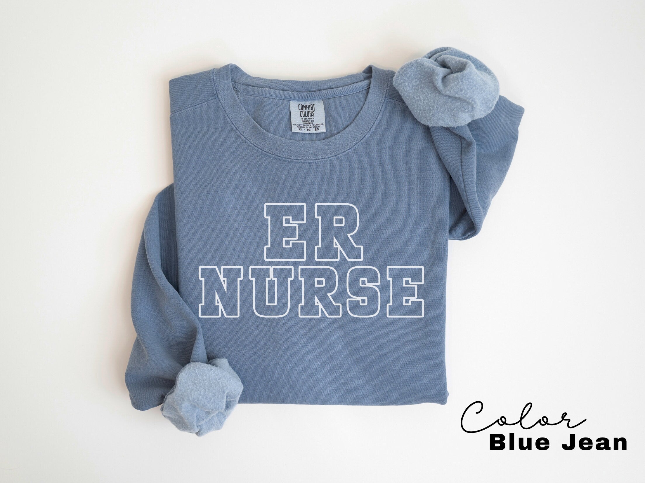 ER Nurse Sweatshirt, Comfort Colors Sweatshirt, Emergency Nurse Sweater, ER Nurse Crewneck Sweatshirt, ER Nurse Appreciation Gift,