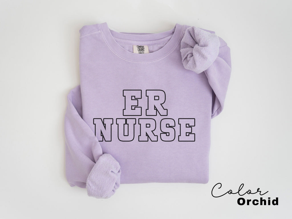 ER Nurse Sweatshirt, Comfort Colors Sweatshirt, Emergency Nurse Sweater, ER Nurse Crewneck Sweatshirt, ER Nurse Appreciation Gift,
