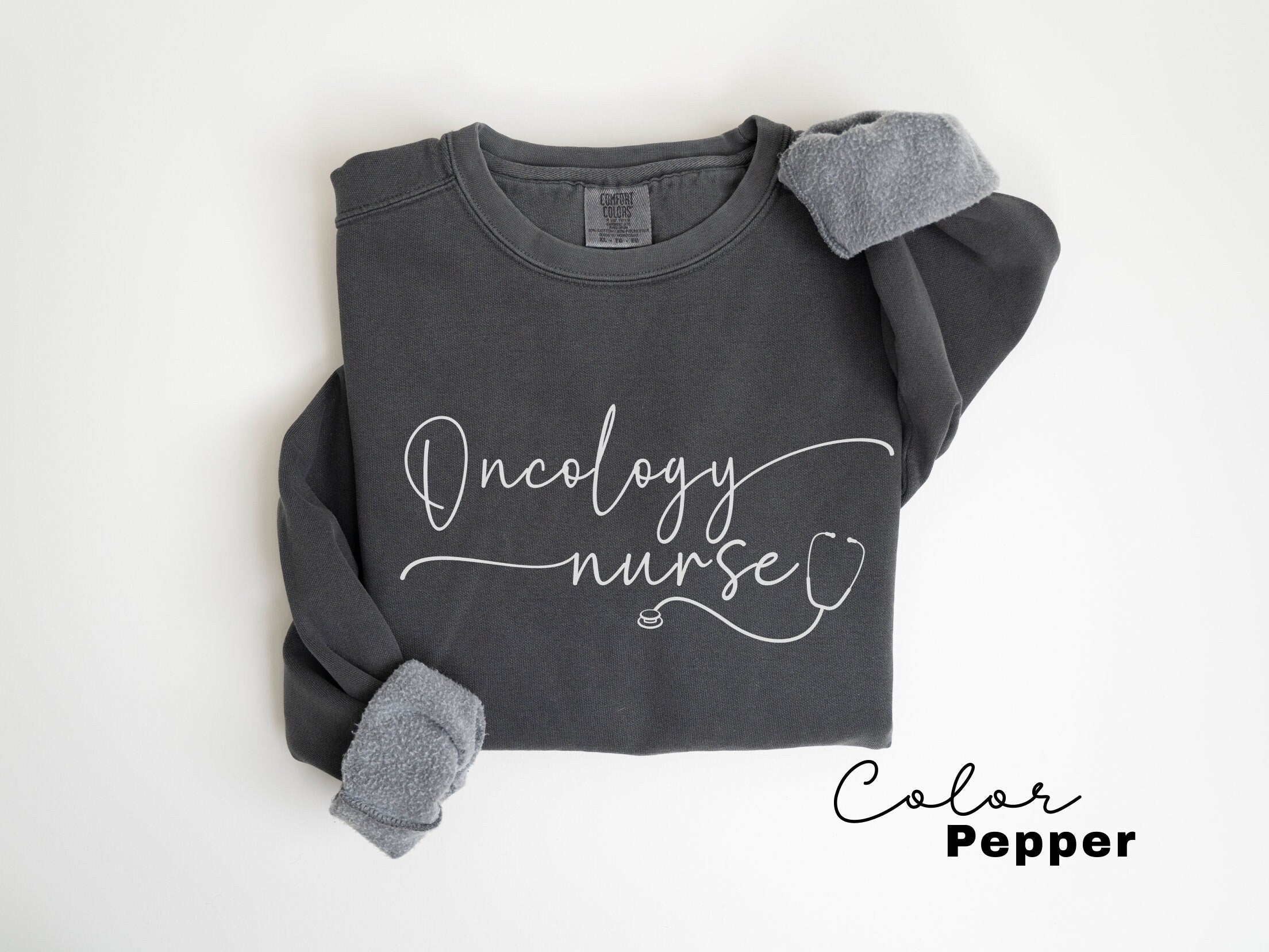 Oncology Nurse RN Comfort Colors Sweatshirt, ONC Nurse Crewneck Sweater, Hem Onc Nurse, Peds Onc Nurse Sweatshirt, Nurse Practitioner