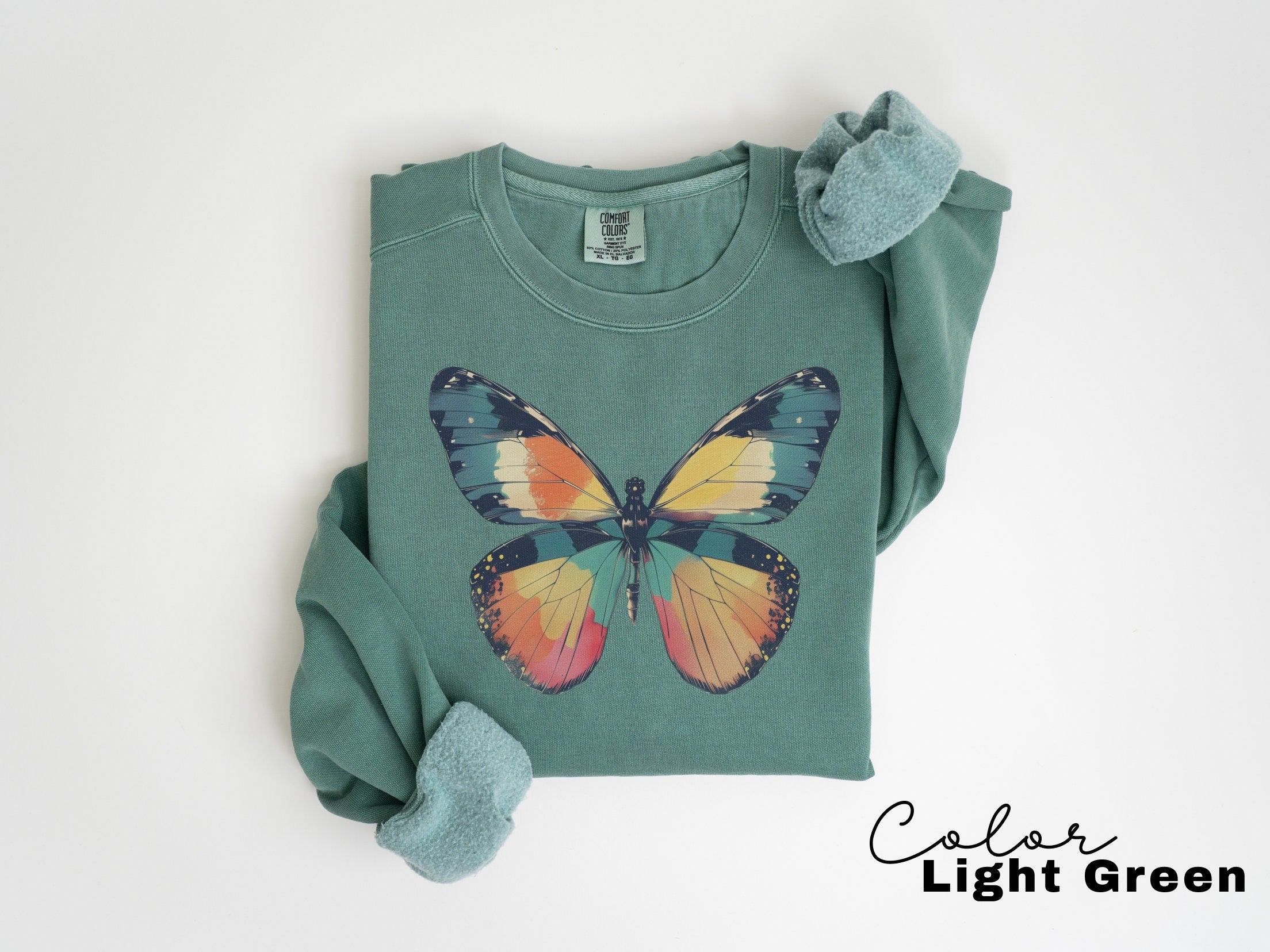 Butterfly Sweatshirt, Cottagecore Sweater, Fiarycore, Graphic Sweatshirt, Butterfly Womens Crewneck, Spring Sweatshirt, Forestcore