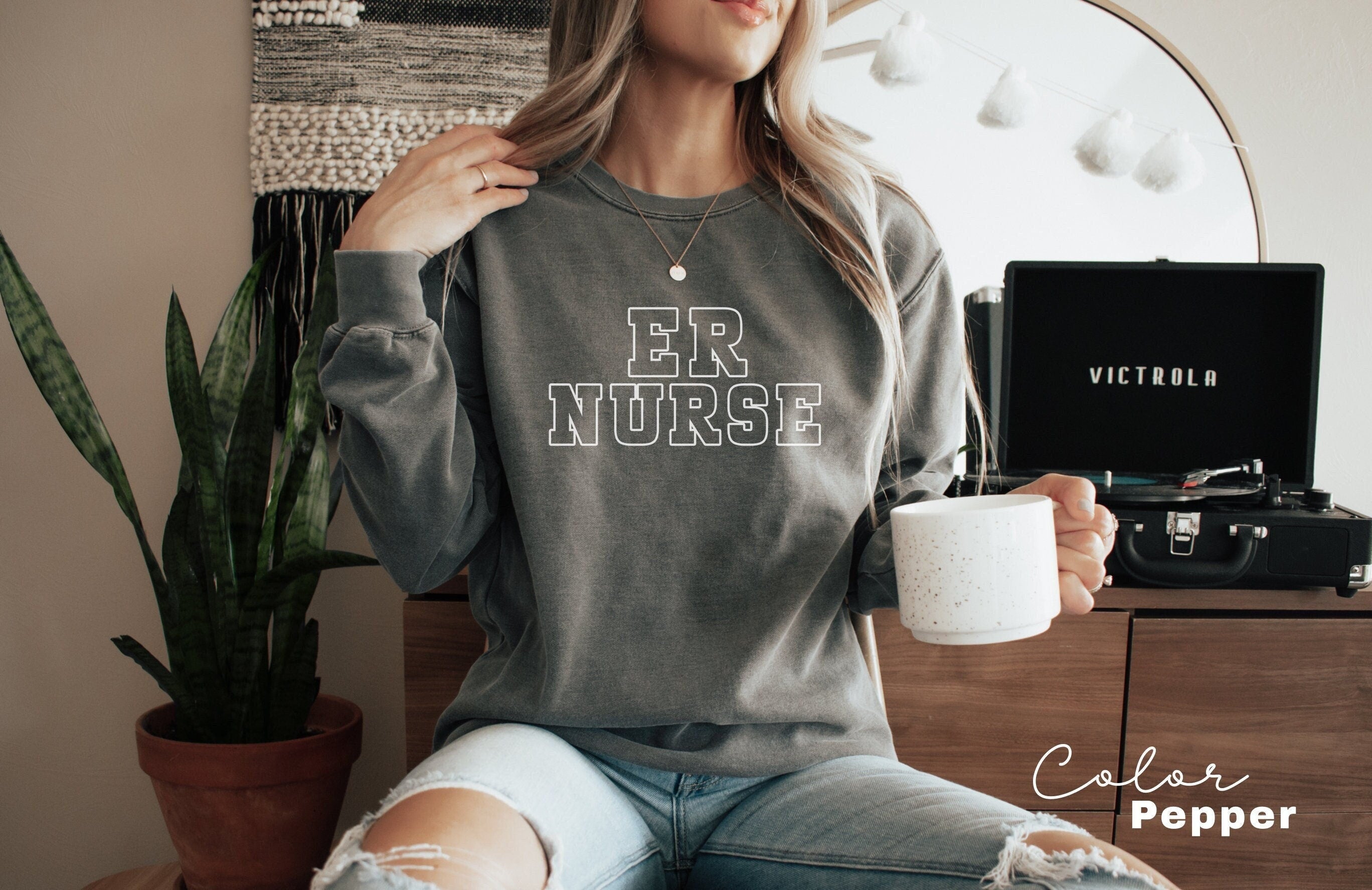 ER Nurse Sweatshirt, Comfort Colors Sweatshirt, Emergency Nurse Sweater, ER Nurse Crewneck Sweatshirt, ER Nurse Appreciation Gift,