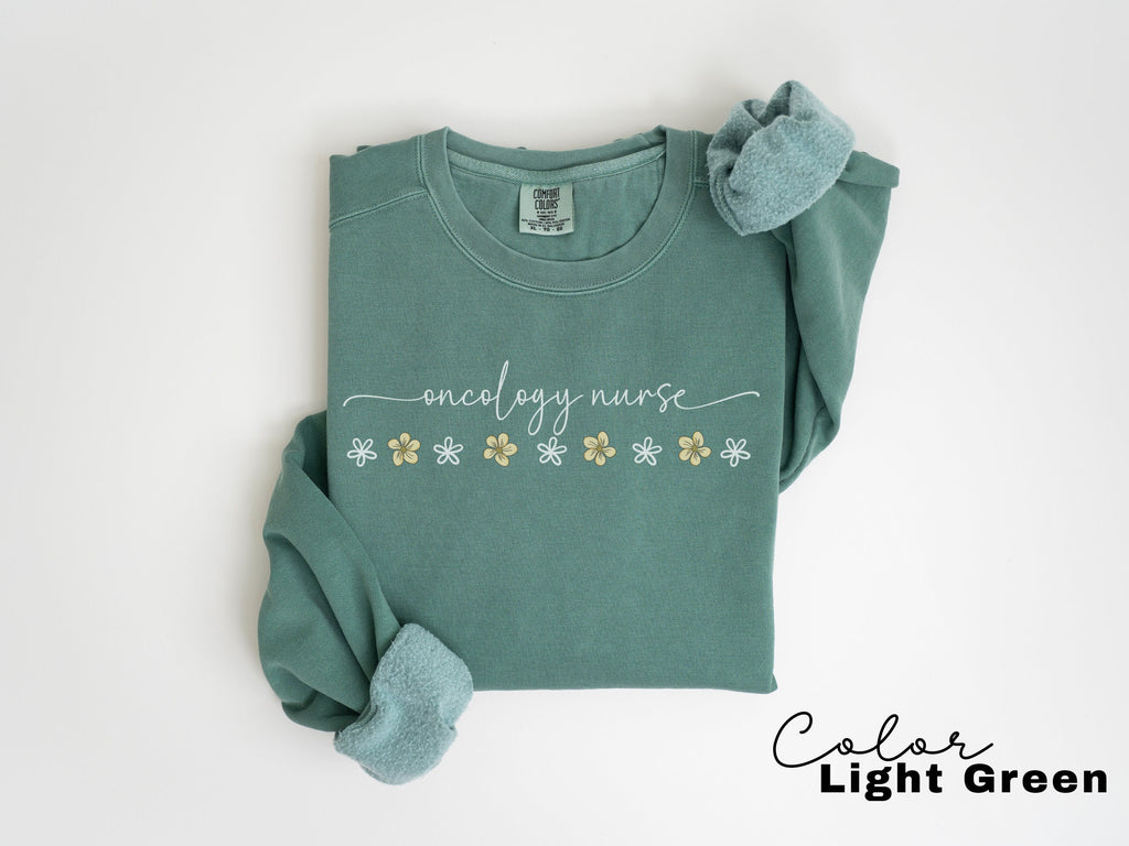 Oncology Nurse RN Comfort Colors Sweatshirt, ONC Nurse Crewneck Sweater, Hem Onc Nurse, Peds Onc Nurse Sweatshirt, Nurse Practitioner