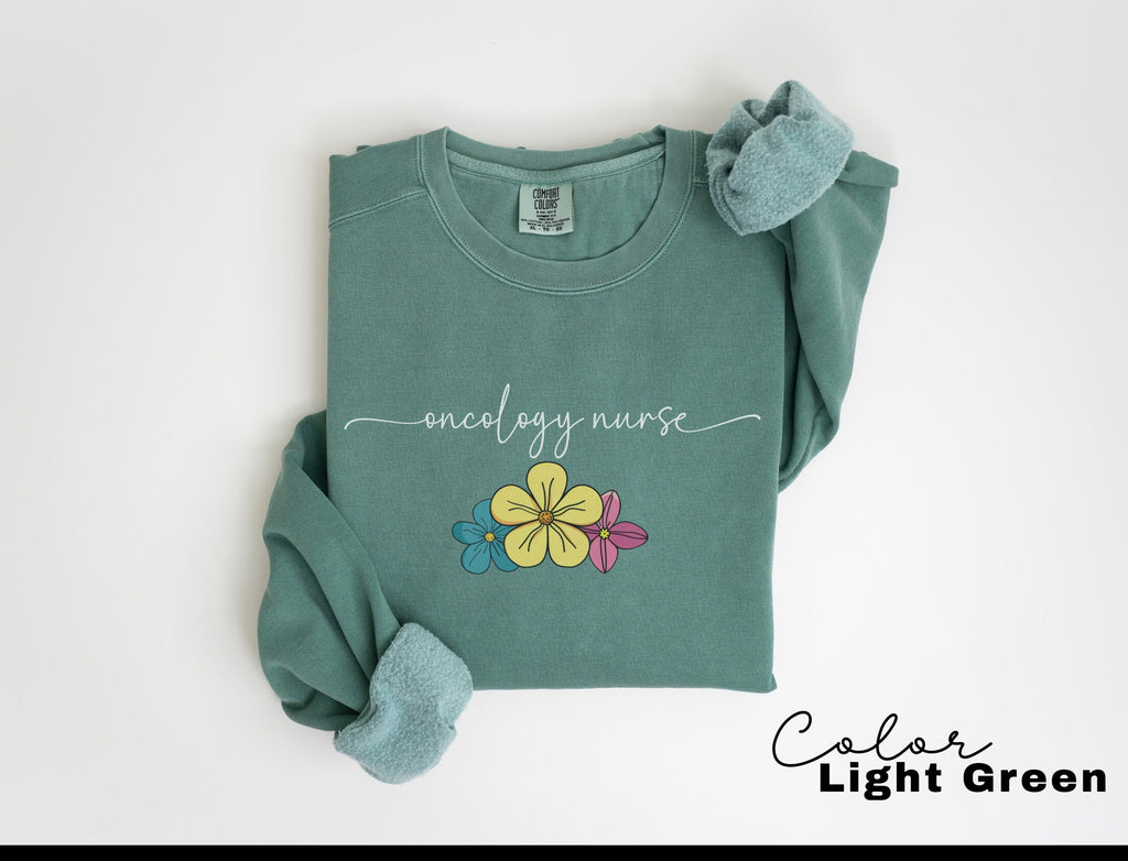Oncology Nurse RN Comfort Colors Sweatshirt, ONC Nurse Crewneck Sweater, Hem Onc Nurse, Peds Onc Nurse Sweatshirt, Nurse Practitioner