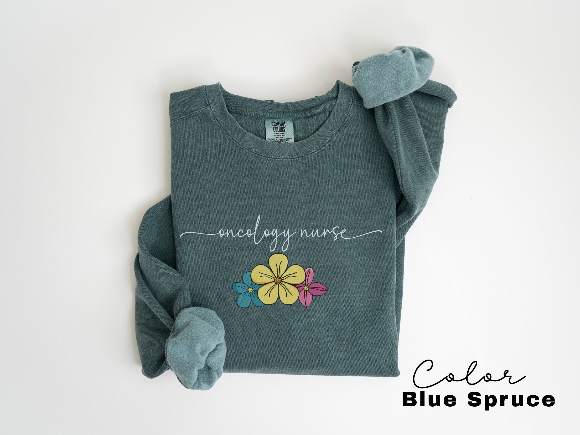 Oncology Nurse RN Comfort Colors Sweatshirt, ONC Nurse Crewneck Sweater, Hem Onc Nurse, Peds Onc Nurse Sweatshirt, Nurse Practitioner