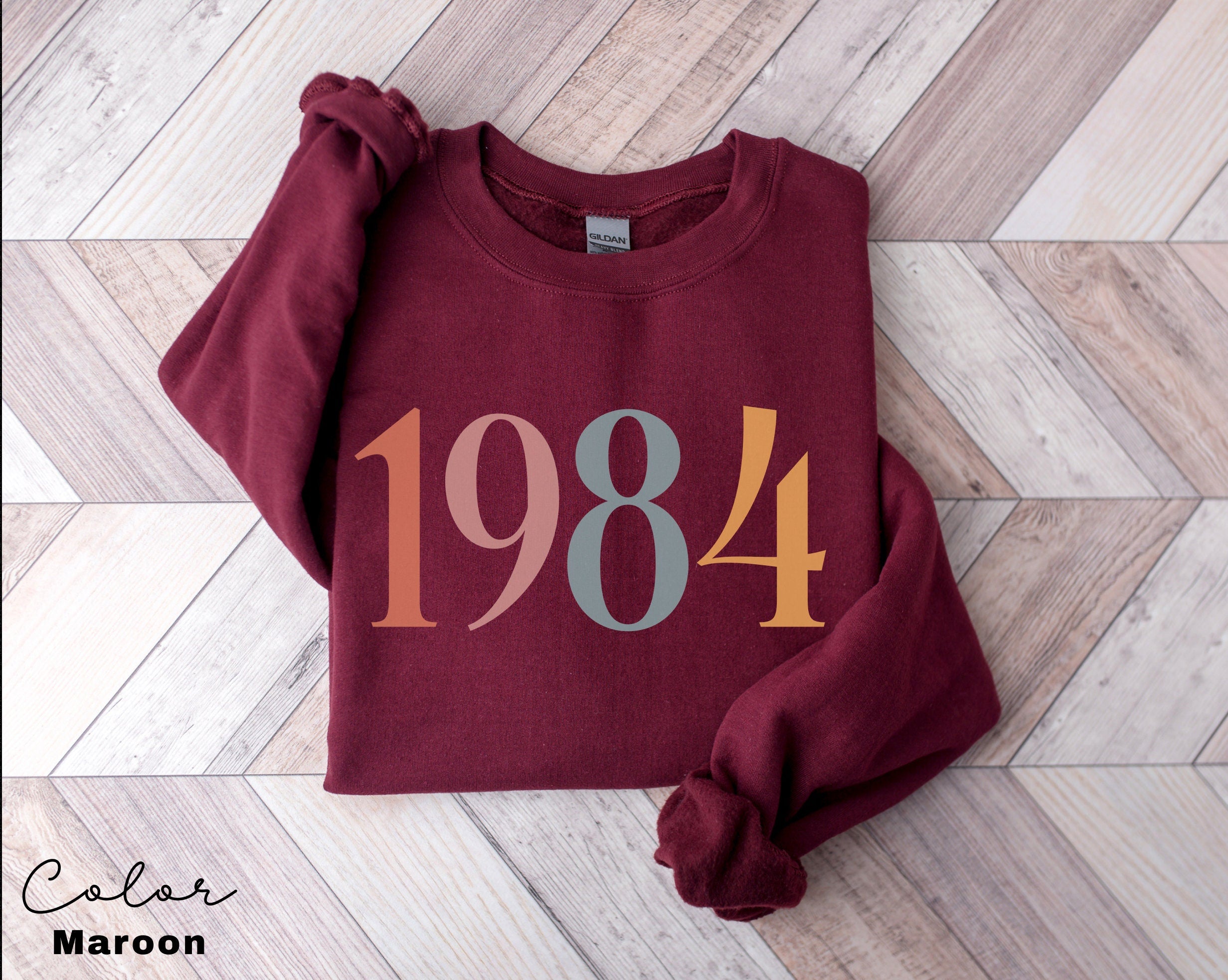 Custom Birth Year Sweatshirt, Personalized Birthday Gift, 1984 Sweater, 40th Turning 40 Forty Years Old, Turning 30 Gift, Birthday Gift Mom
