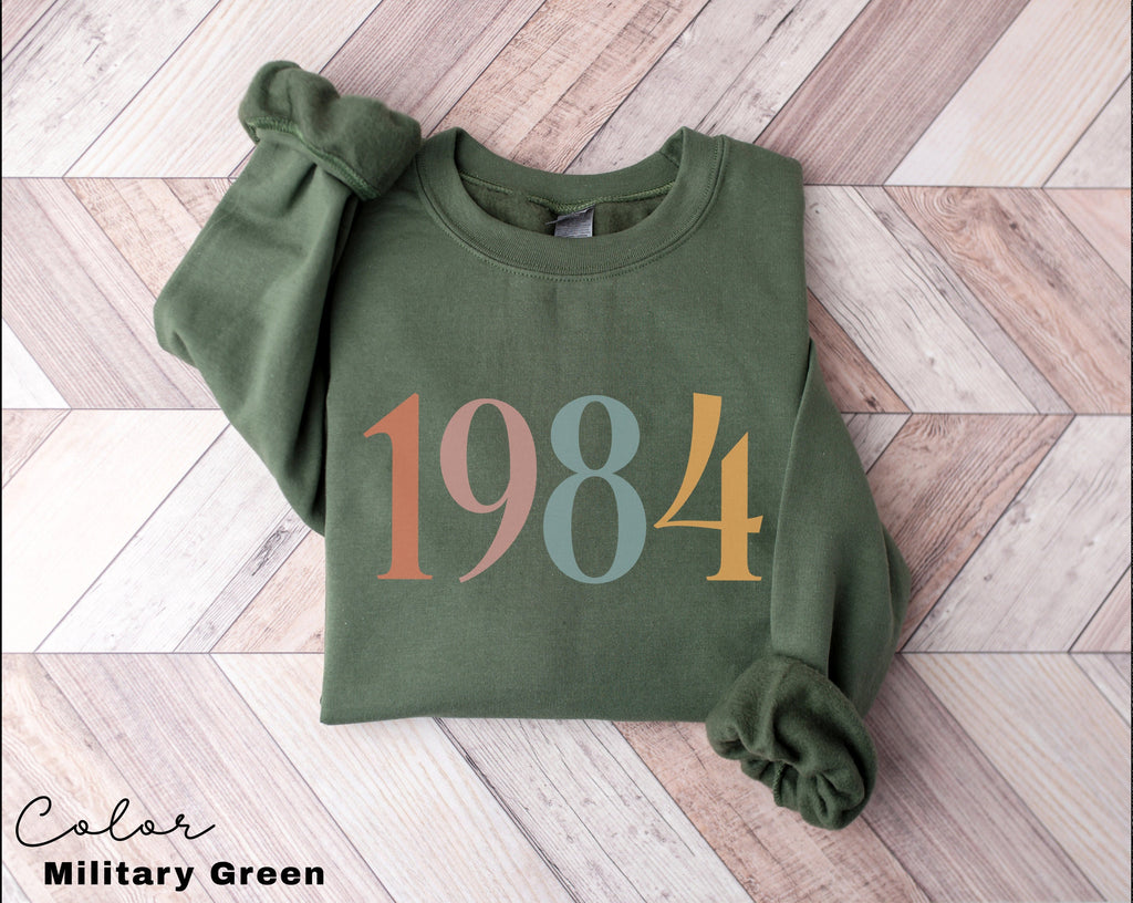 Custom Birth Year Sweatshirt, Personalized Birthday Gift, 1984 Sweater, 40th Turning 40 Forty Years Old, Turning 30 Gift, Birthday Gift Mom