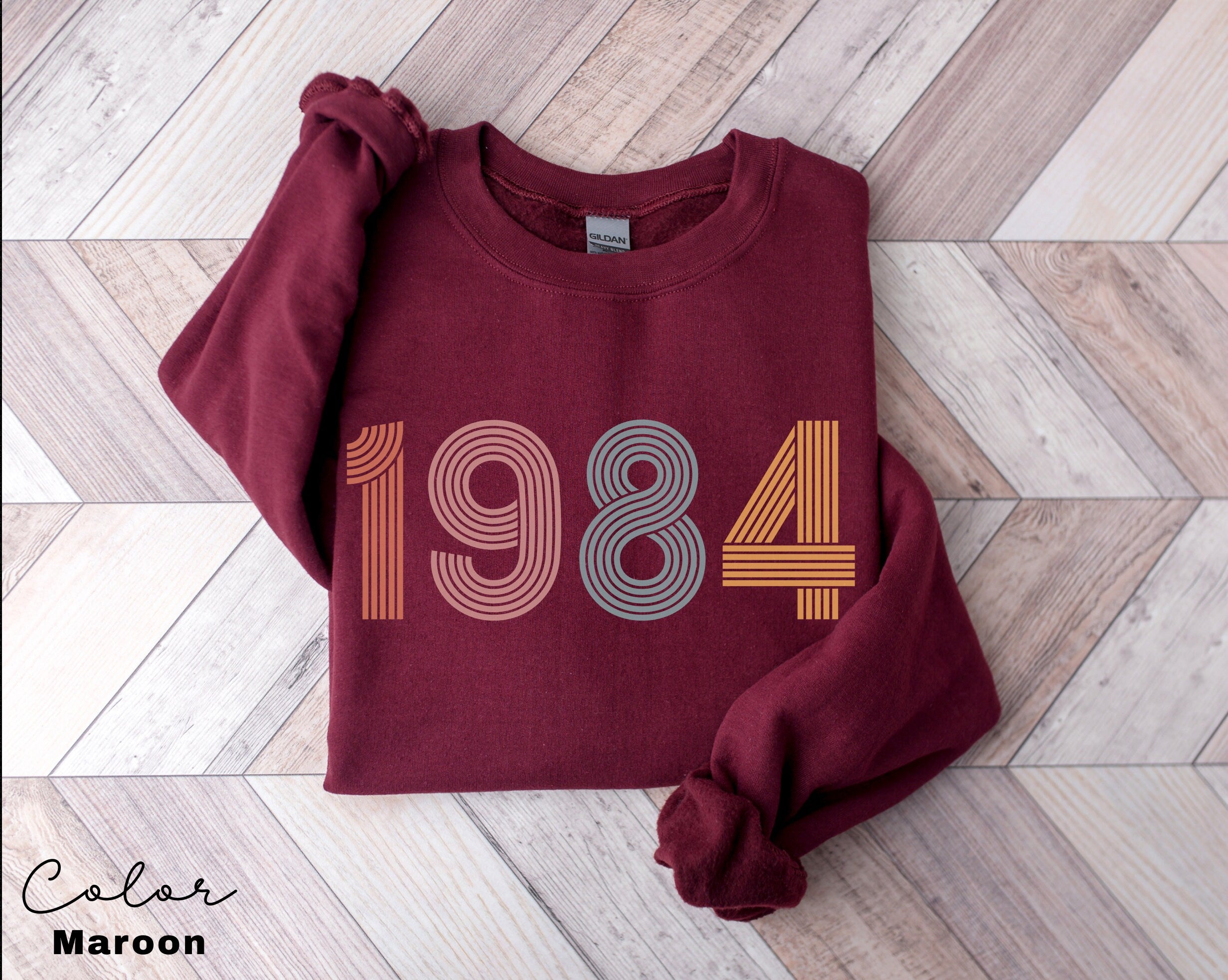 Custom Birth Year Sweatshirt, Personalized Birthday Gift, 1984 Sweater, 40th Turning 40 Forty Years Old, Turning 30 Gift, Birthday Gift Mom