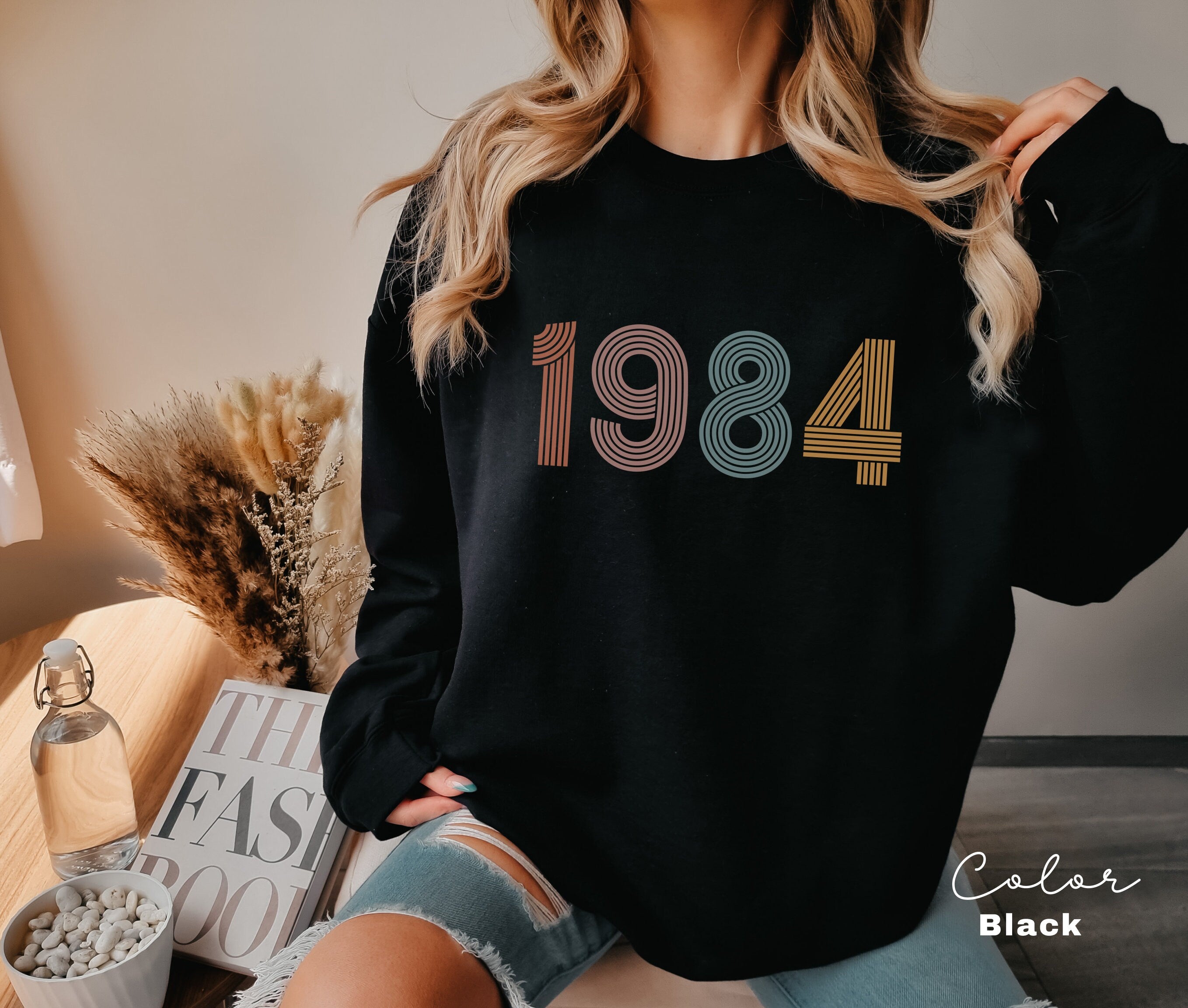 Custom Birth Year Sweatshirt, Personalized Birthday Gift, 1984 Sweater, 40th Turning 40 Forty Years Old, Turning 30 Gift, Birthday Gift Mom