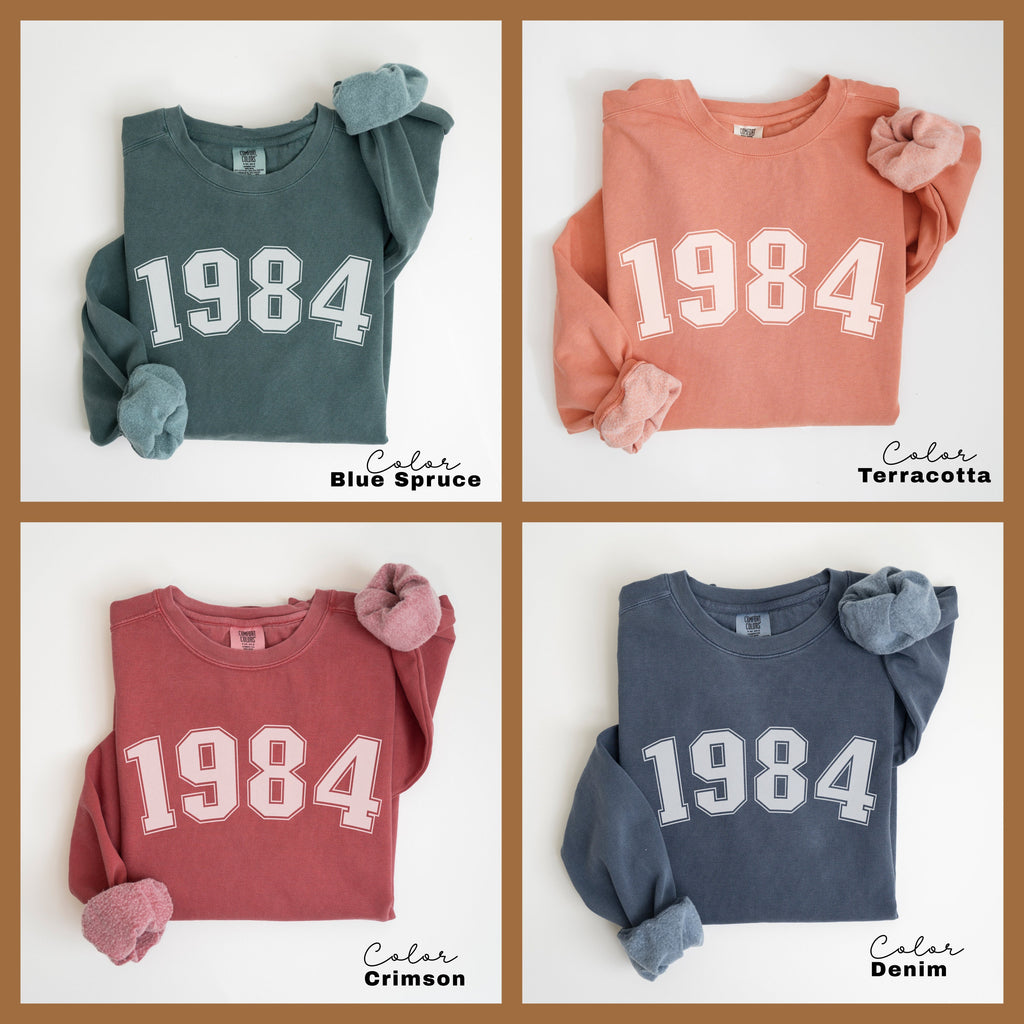 Custom Year Sweatshirt, Birthday Comfort Colors Sweatshirt, Personalized Birthday Gift, Womens Birthday Sweatshirt, 30th, 40th Birthday