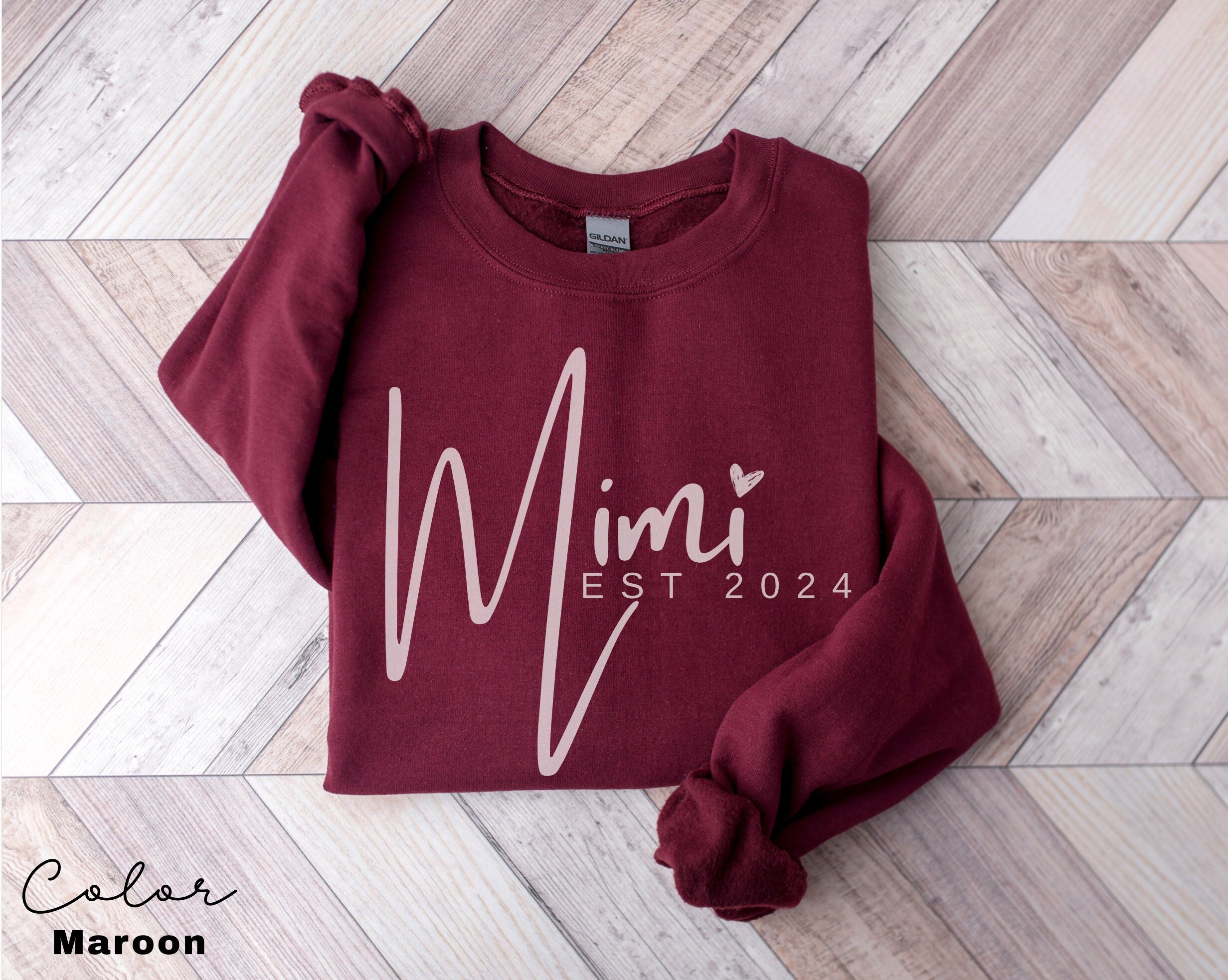 Mimi Sweatshirt, Personalized Mimi Sweatshirt, Grandma-life, Mimi Shirt, Mother's Day Shirts, New Mom Shirt, Est Pregnancy Reveal, EST 2024