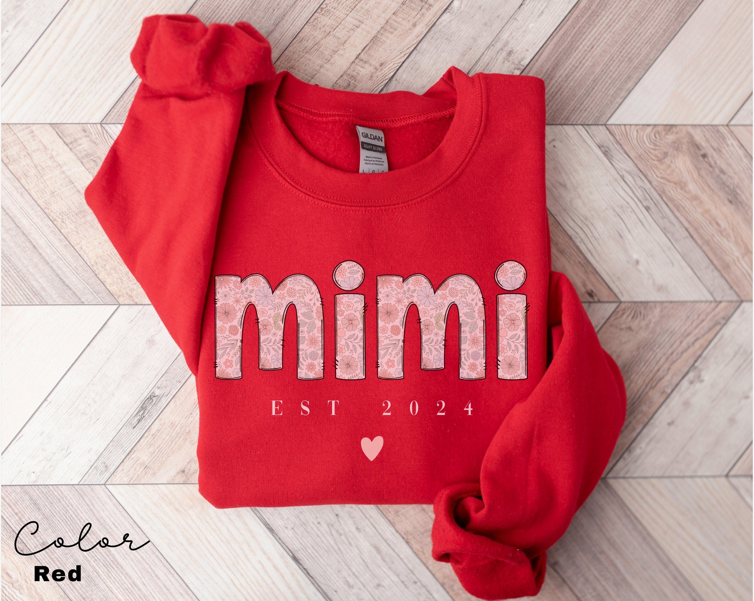 Floral Mimi Sweatshirt, Personalized Mimi Sweatshirt, Grandma-life, Mimi Shirt, Mother's Day Shirts,Est Pregnancy Reveal, EST 2024