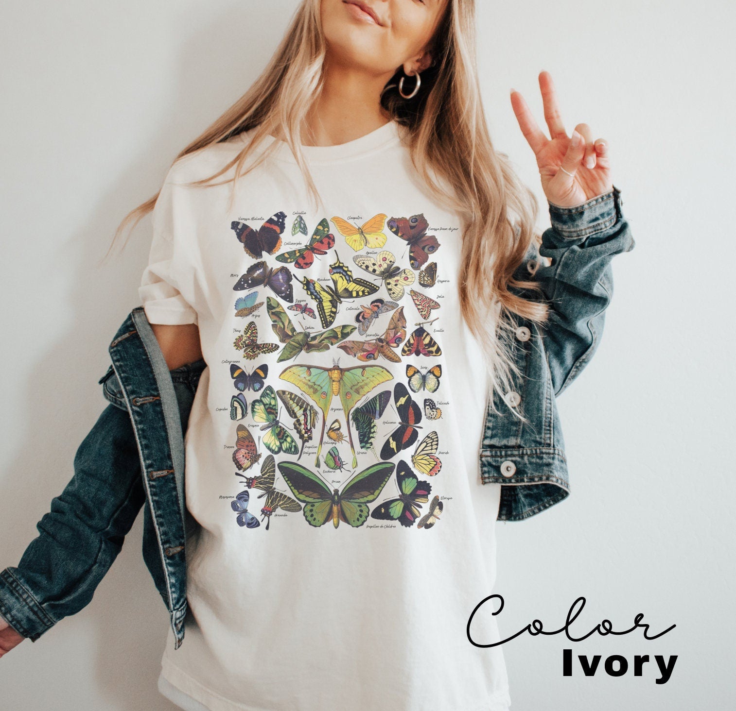 Vintage Butterfly Shirt, Moth Aesthetic T Shirt, Nature Lover T-Shirt, Soft Comfort Colors Tee, Gift For Her, Plus Size TShirts, Boho TShirt