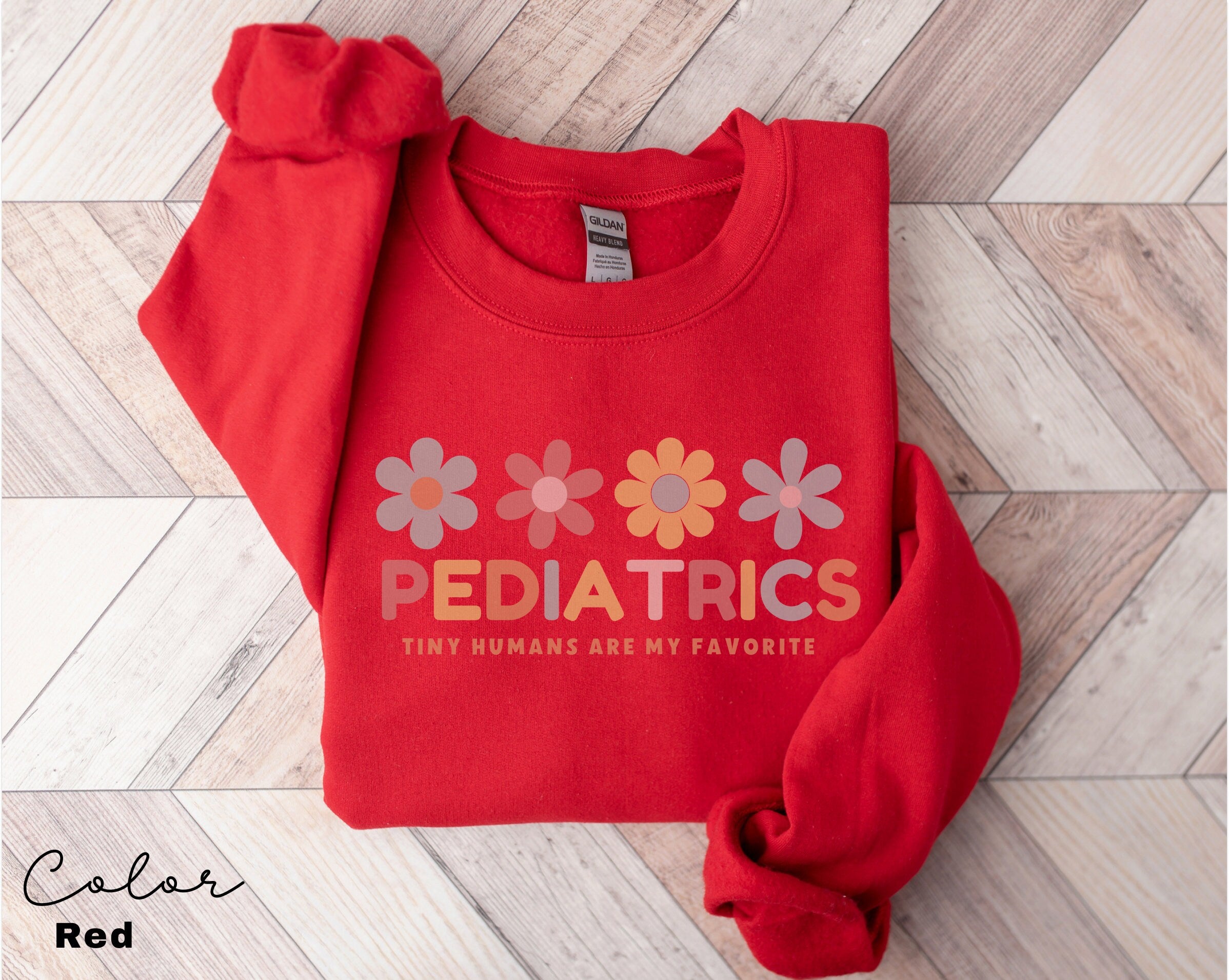 Floral Pediatric Nurse Sweatshirt, Peds Nurse Sweatshirts, Pediatric Sweater, Picu Nurse Sweaters, Pediatrics Nurse Shirt, Gifts For Nurses