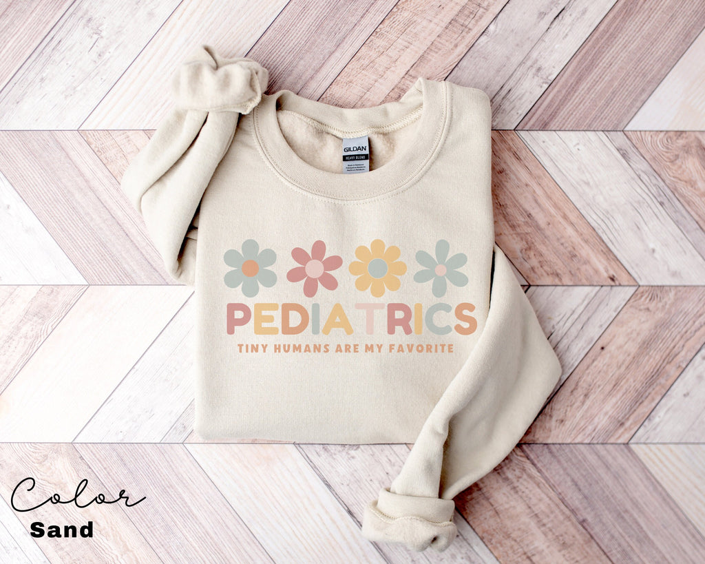 Floral Pediatric Nurse Sweatshirt, Peds Nurse Sweatshirts, Pediatric Sweater, Picu Nurse Sweaters, Pediatrics Nurse Shirt, Gifts For Nurses