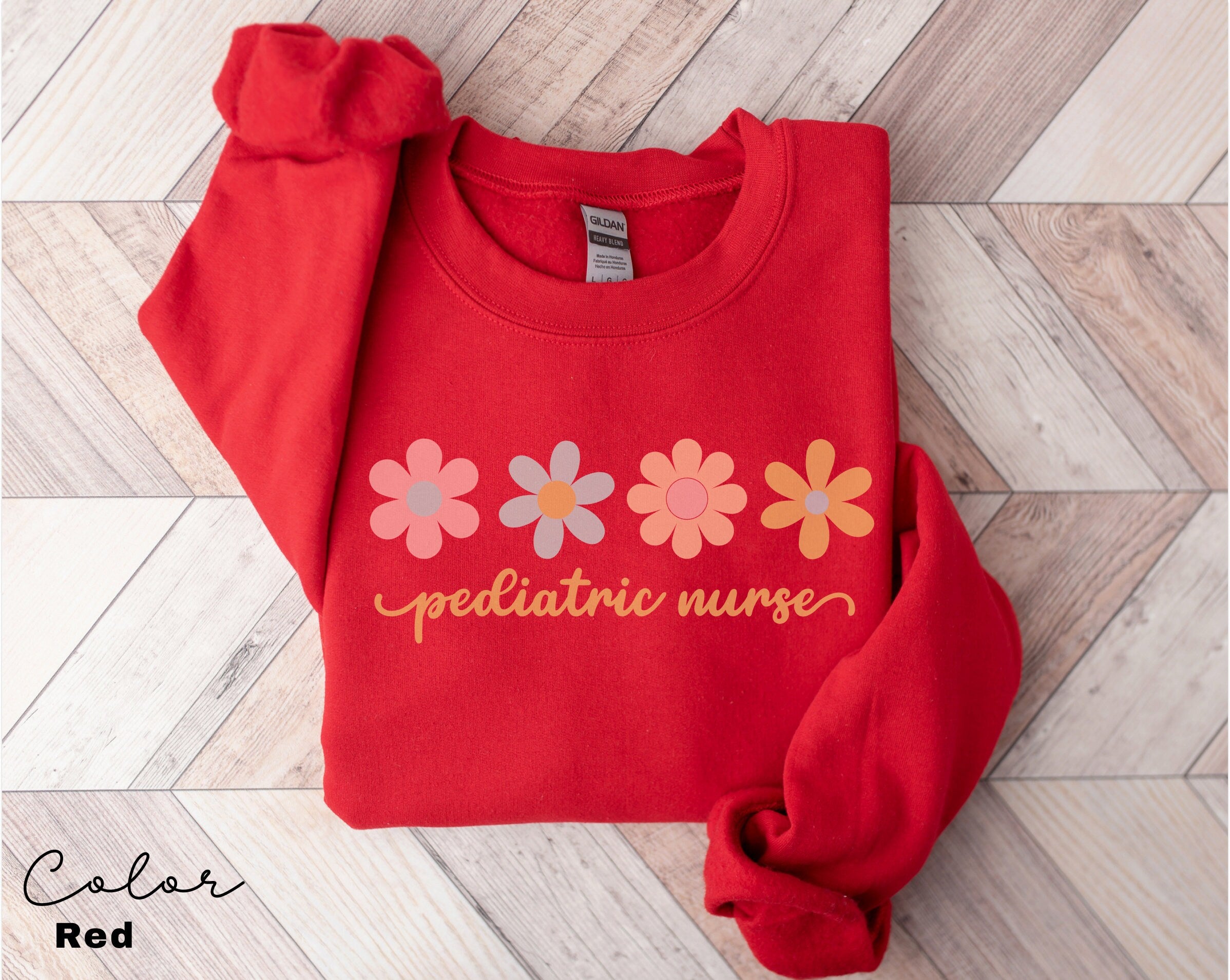 Floral Pediatric Nurse Sweatshirt, Peds Nurse Sweatshirts, Pediatric Sweater, Picu Nurse Sweaters, Pediatrics Nurse Shirt, Gifts For Nurses