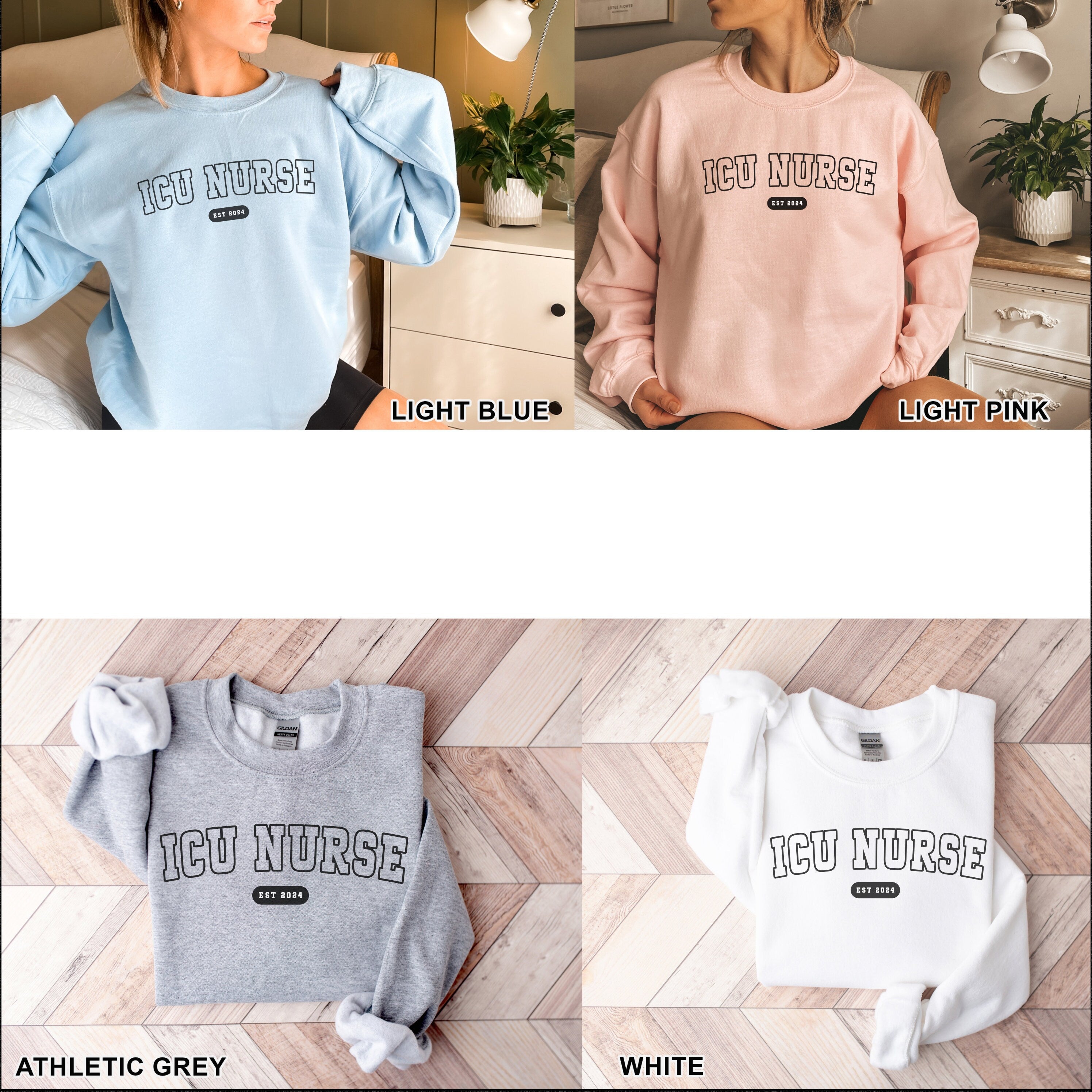 ICU Nurse Sweatshirt, Gifts for Intensive Care Unit Nurse, Unisex Crewneck Trendy ICU Sweater, Nursing School Gift, For Work ICU Nurse Shirt