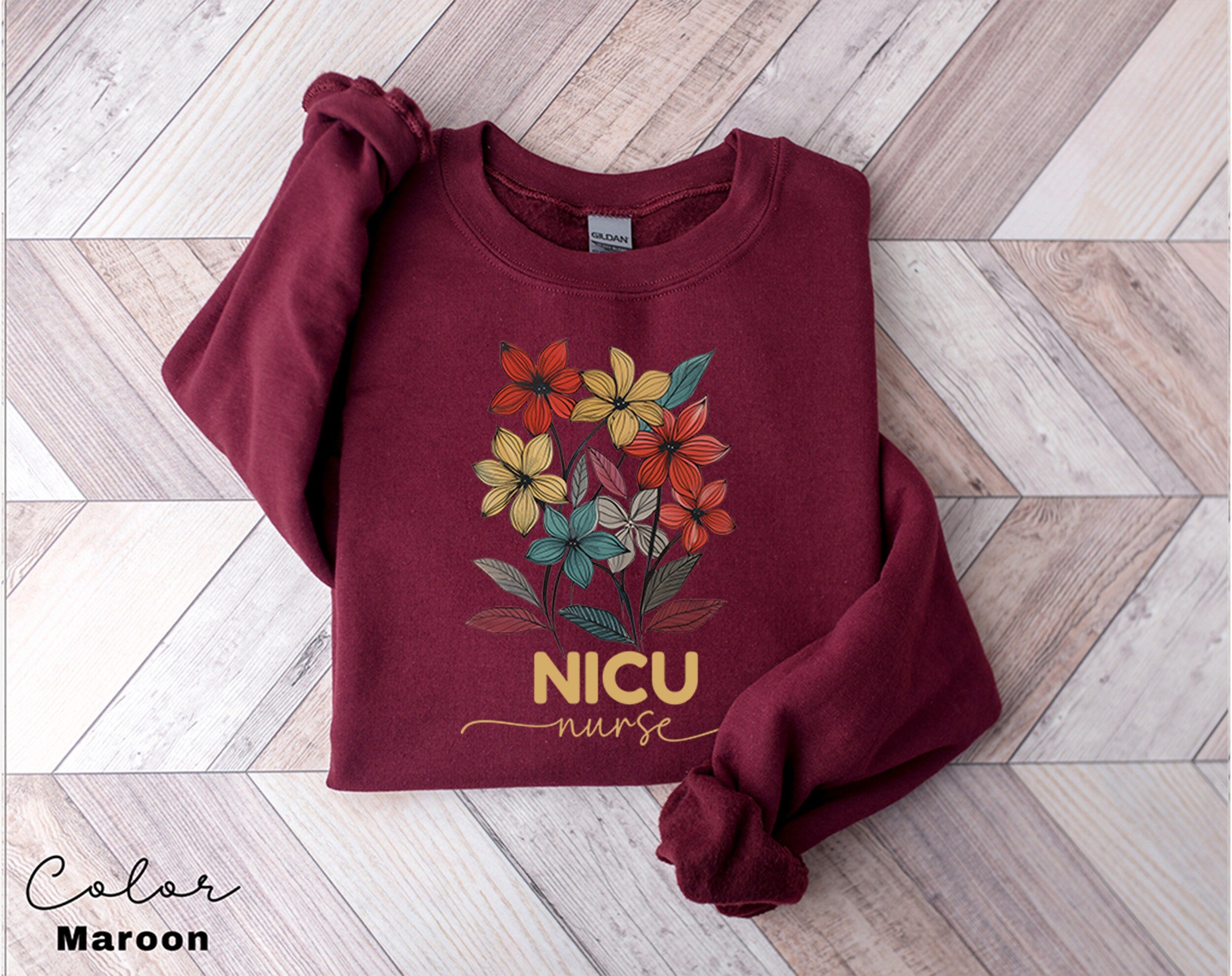 Floral Nicu Sweatshirt, Nicu Nurse Gifts, Nicu Sweatshirts, Nicu Sweaters, Nicu Team Sweater, Nicu Nurse Life Shirt, Neonatal Intensive Care