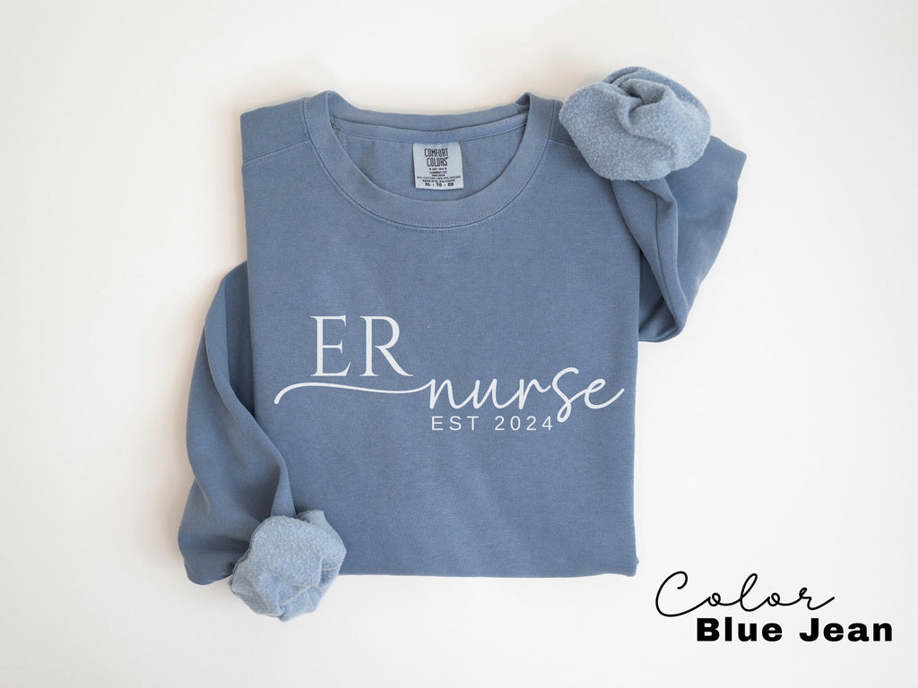 ER Nurse Sweatshirt, Comfort Colors Sweatshirt, Emergency Nurse Sweater, ER Nurse Crewneck Sweatshirt, ER Nurse Appreciation Gift,