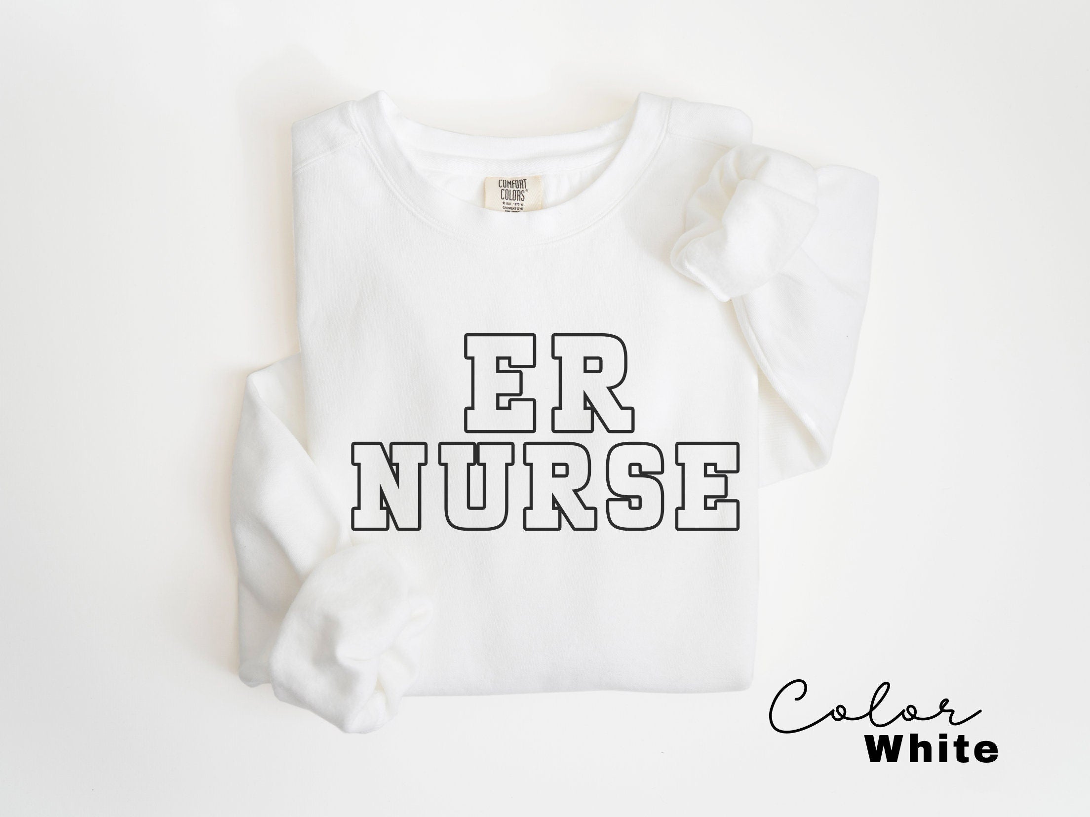 ER Nurse Sweatshirt, Comfort Colors Sweatshirt, Emergency Nurse Sweater, ER Nurse Crewneck Sweatshirt, ER Nurse Appreciation Gift,