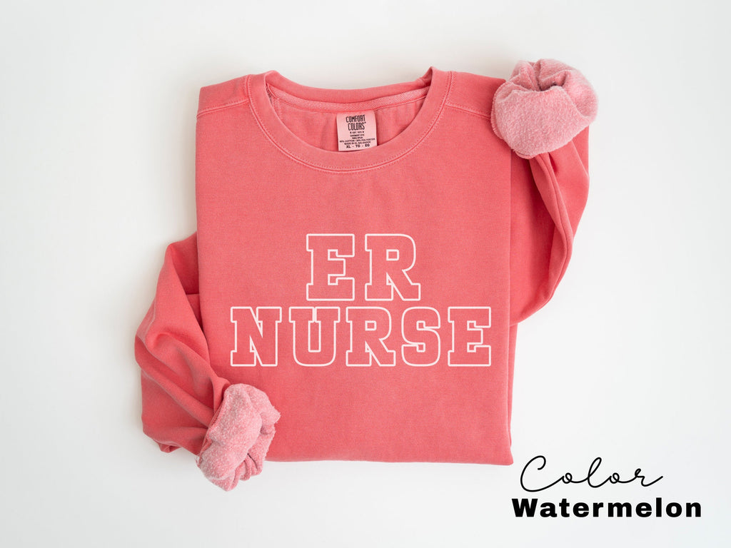 ER Nurse Sweatshirt, Comfort Colors Sweatshirt, Emergency Nurse Sweater, ER Nurse Crewneck Sweatshirt, ER Nurse Appreciation Gift,