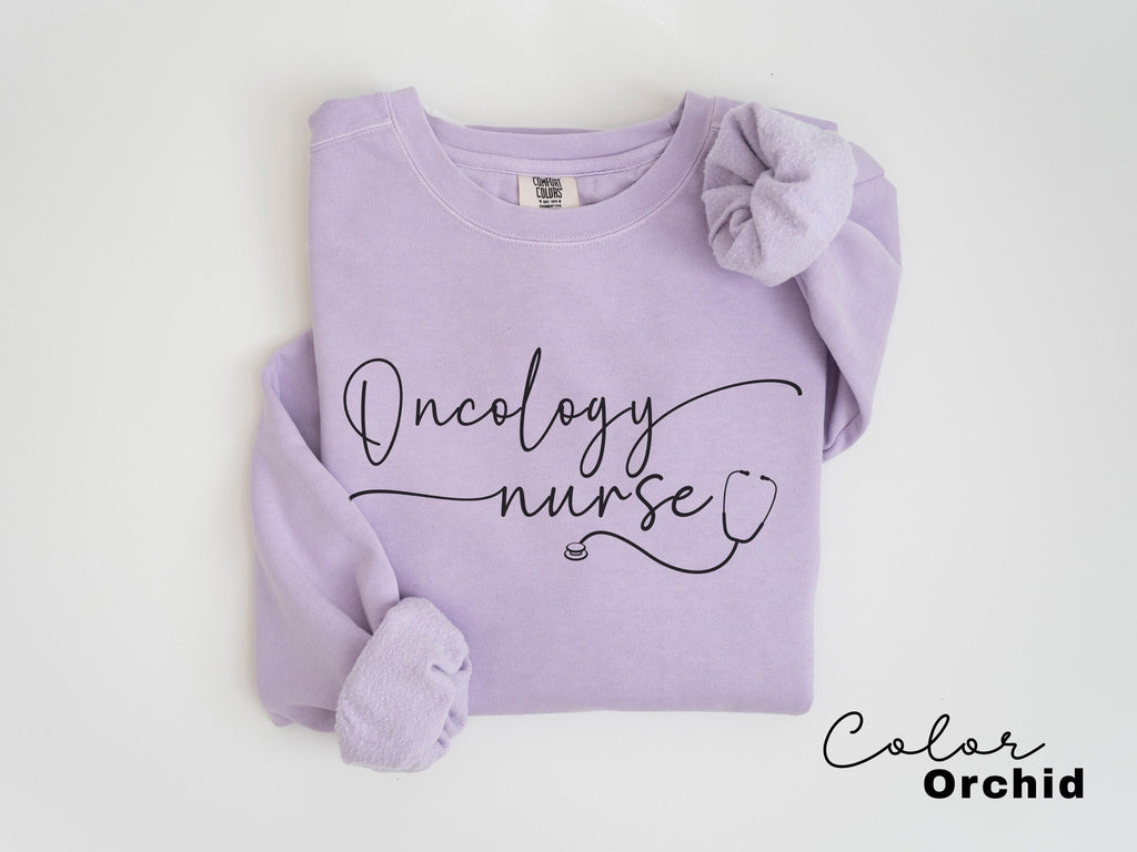 Oncology Nurse RN Comfort Colors Sweatshirt, ONC Nurse Crewneck Sweater, Hem Onc Nurse, Peds Onc Nurse Sweatshirt, Nurse Practitioner