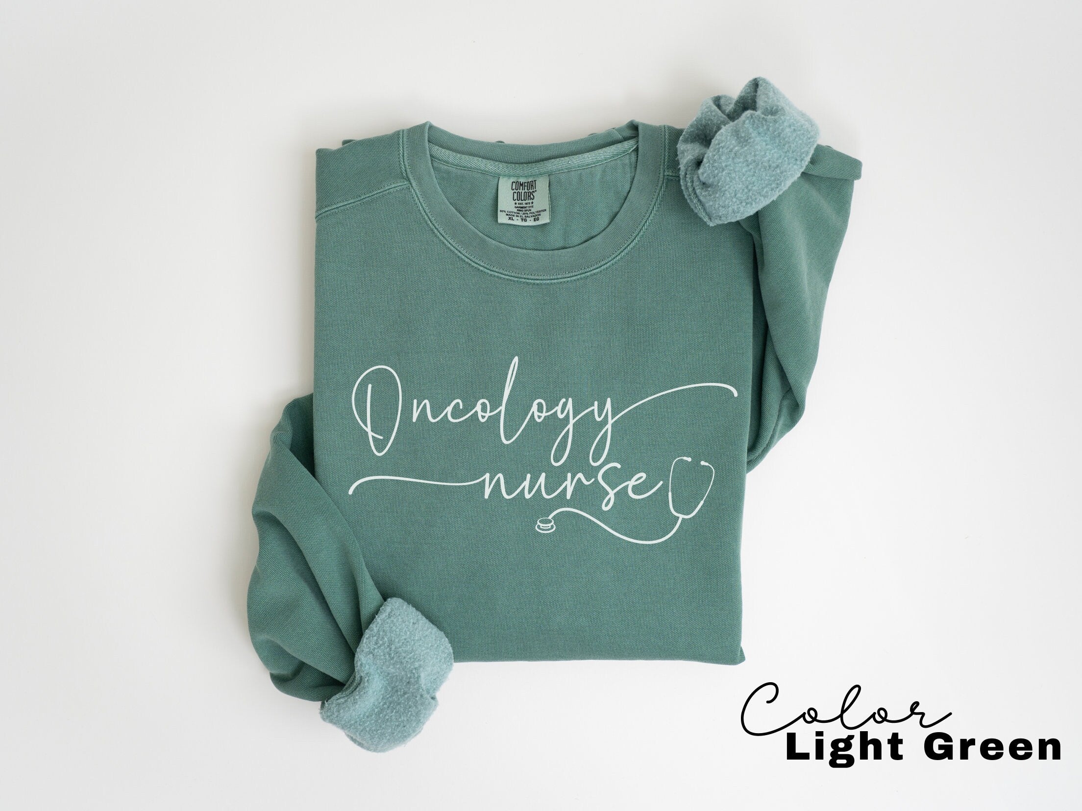 Oncology Nurse RN Comfort Colors Sweatshirt, ONC Nurse Crewneck Sweater, Hem Onc Nurse, Peds Onc Nurse Sweatshirt, Nurse Practitioner