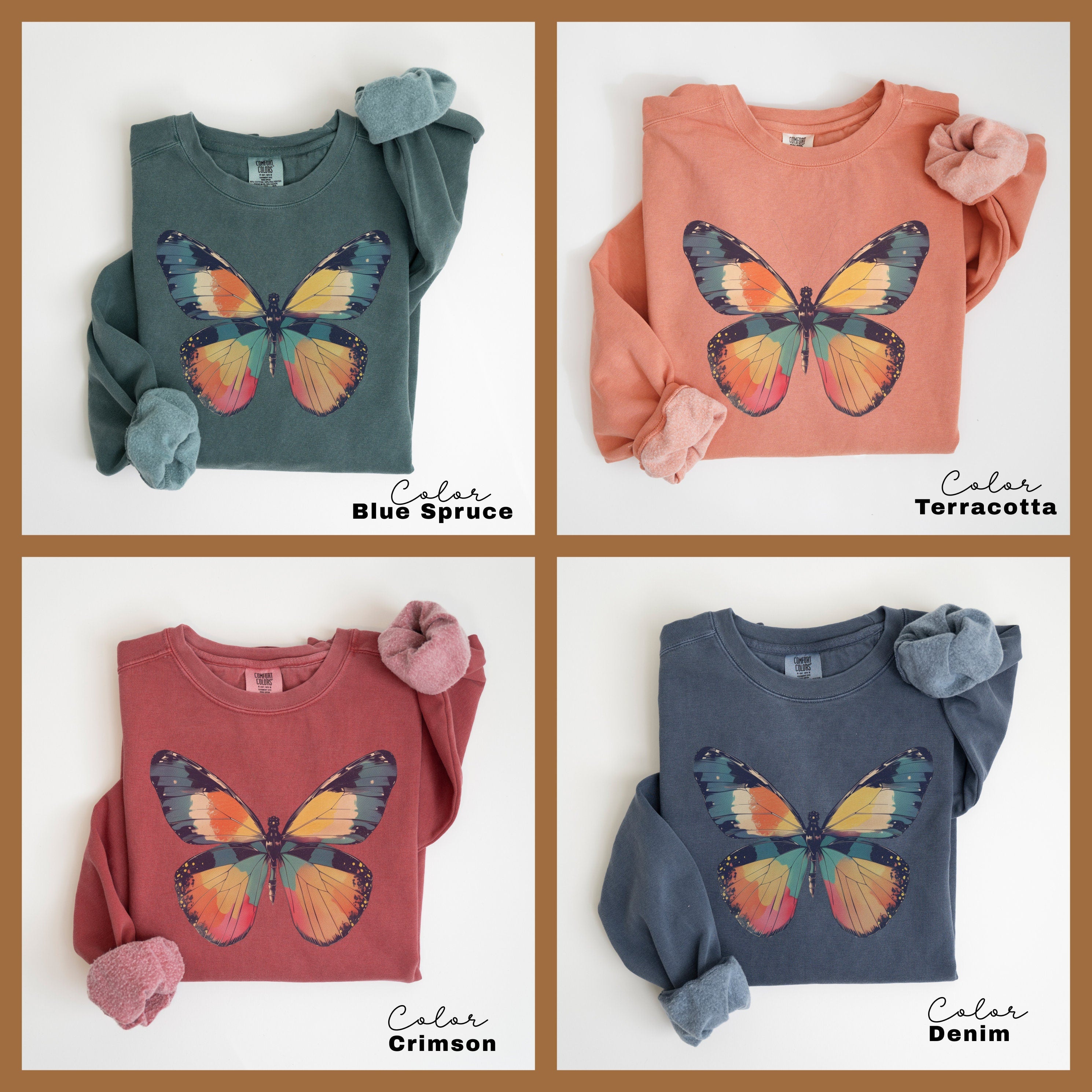Butterfly Sweatshirt, Cottagecore Sweater, Fiarycore, Graphic Sweatshirt, Butterfly Womens Crewneck, Spring Sweatshirt, Forestcore