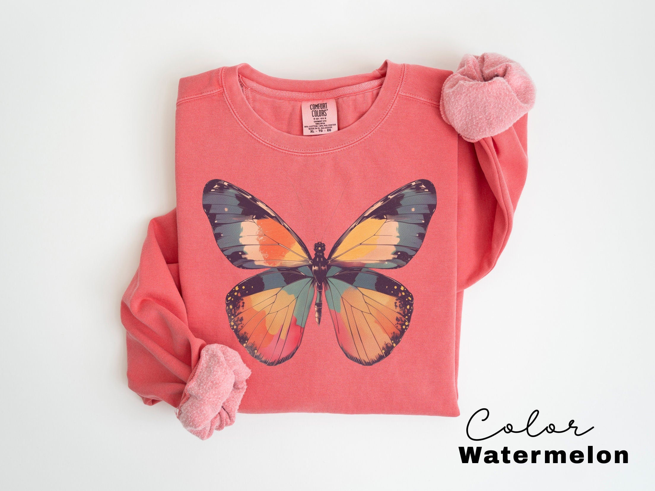 Butterfly Sweatshirt, Cottagecore Sweater, Fiarycore, Graphic Sweatshirt, Butterfly Womens Crewneck, Spring Sweatshirt, Forestcore