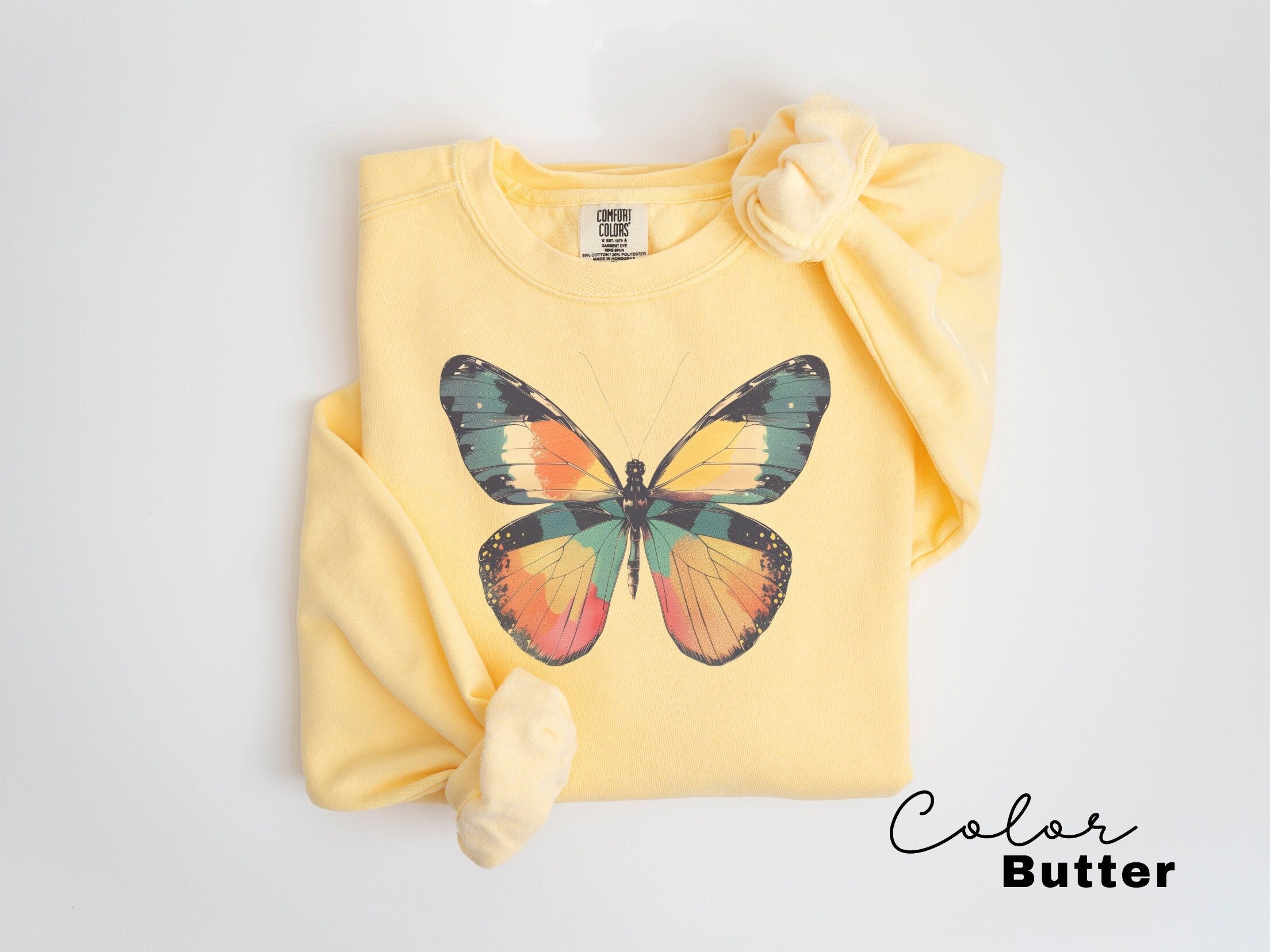 Butterfly Sweatshirt, Cottagecore Sweater, Fiarycore, Graphic Sweatshirt, Butterfly Womens Crewneck, Spring Sweatshirt, Forestcore