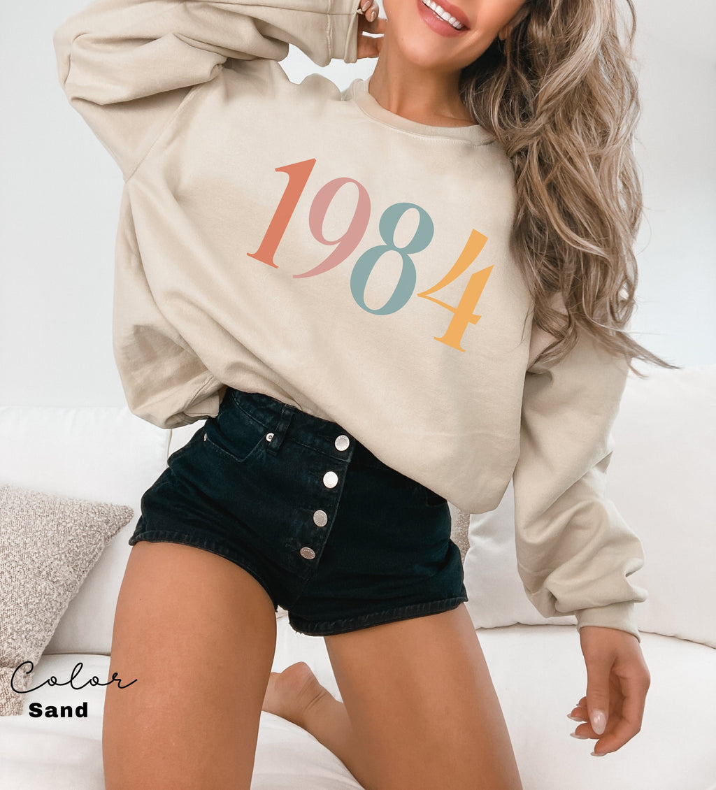 Custom Birth Year Sweatshirt, Personalized Birthday Gift, 1984 Sweater, 40th Turning 40 Forty Years Old, Turning 30 Gift, Birthday Gift Mom