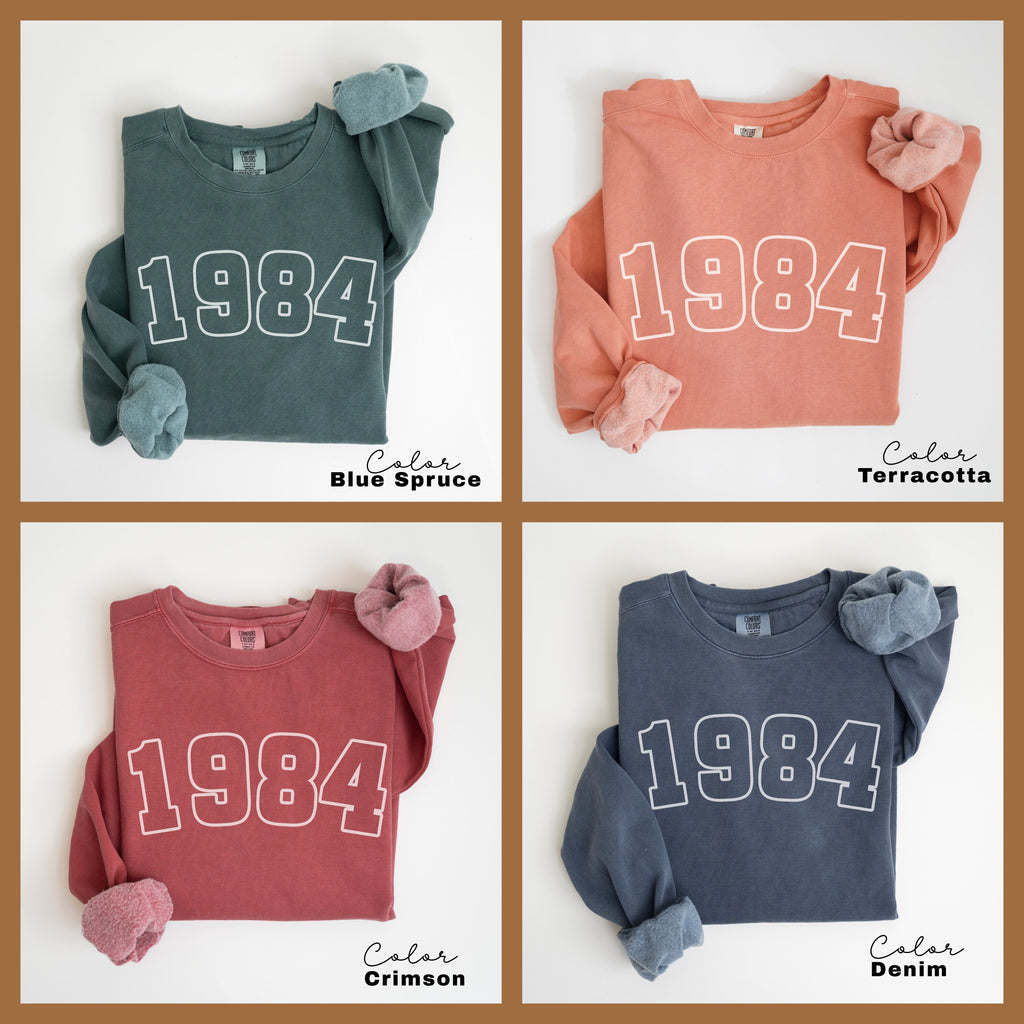 Custom Year Sweatshirt, Birthday Comfort Colors Sweatshirt, Personalized Birthday Gift, Womens Birthday Sweatshirt, 30th, 40th Birthday