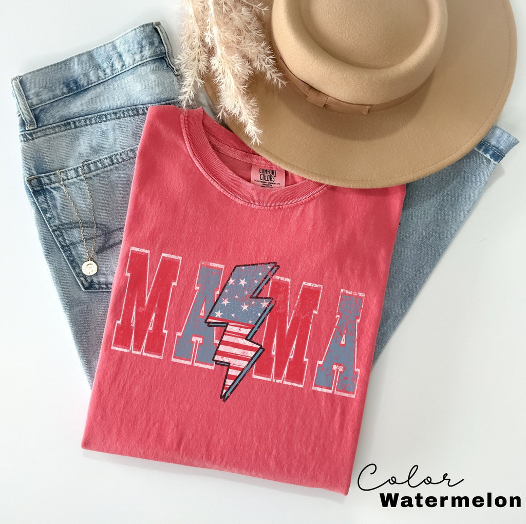 Mom USA Shirt, Summer BBQ t-shirt, America Tee, Comfort Colors® Women's 4th of July, Fourth of July Shirt, Patriotic Shirt, America