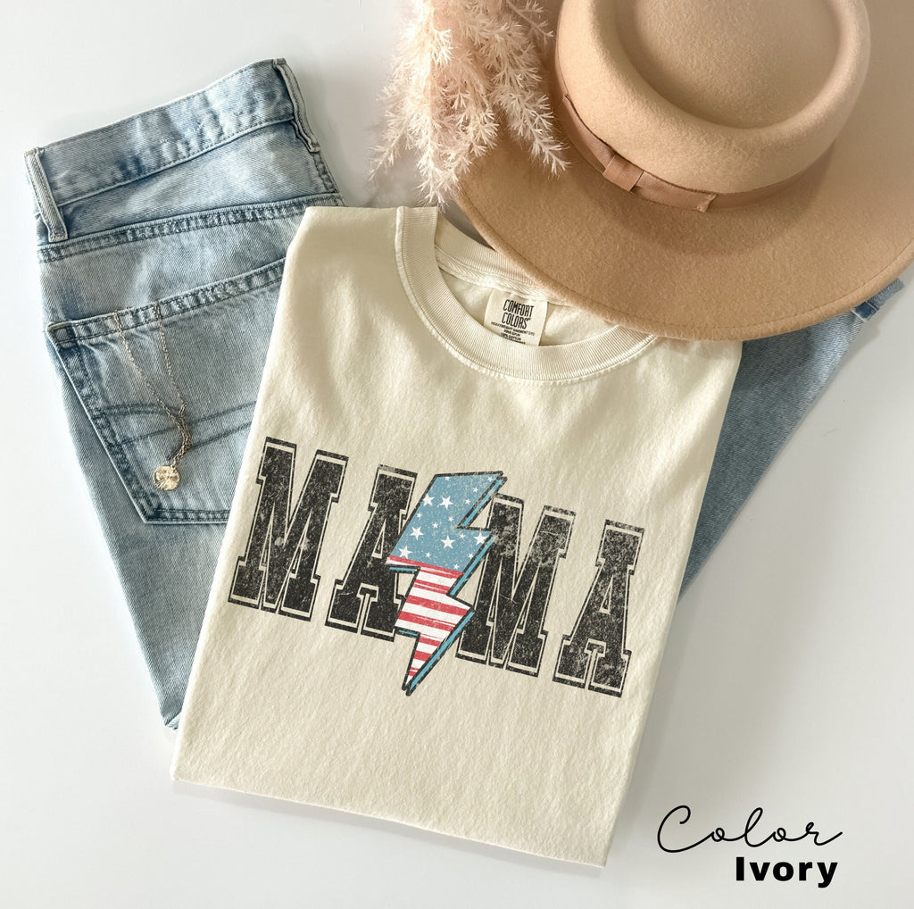 Mom USA Shirt, Summer BBQ t-shirt, America Tee, Comfort Colors® Women's 4th of July, Fourth of July Shirt, Patriotic Shirt, America
