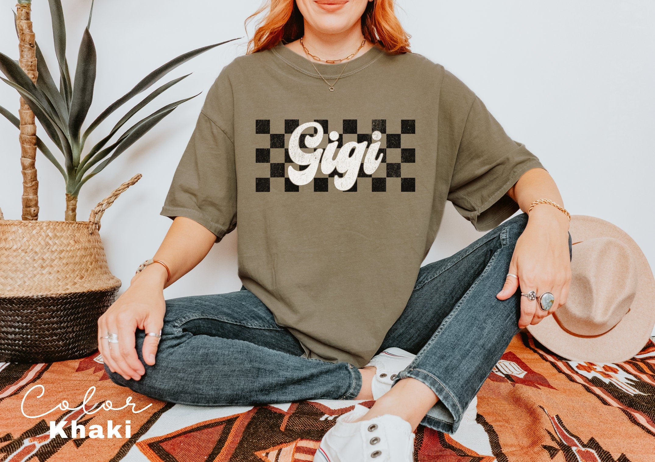 Gigi Shirt Retro, Mothers Day Gift For Grandma, New Nana Announcement, Granny Shirt, Gigi Gift, Mimi Shirt, Nonny Shirt, Checkerboard Retro