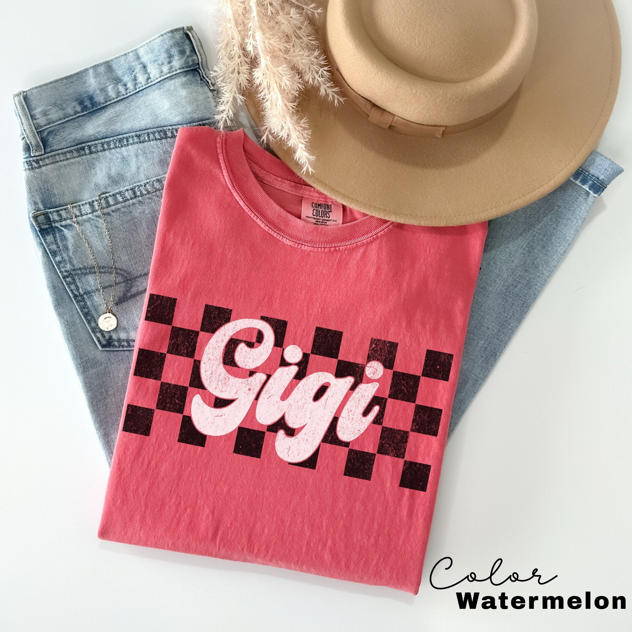 Gigi Shirt Retro, Mothers Day Gift For Grandma, New Nana Announcement, Granny Shirt, Gigi Gift, Mimi Shirt, Nonny Shirt, Checkerboard Retro