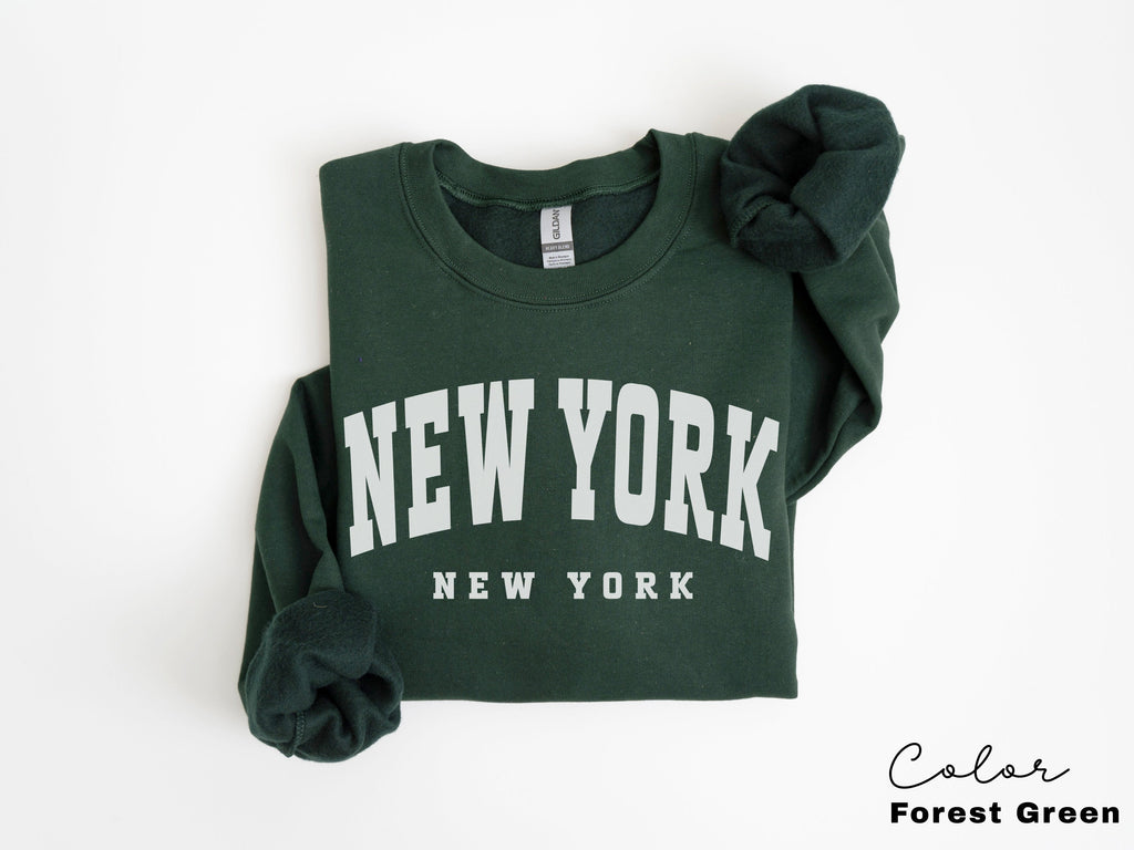 Preppy New York Sweatshirt, New York Pullover, Vintage Varsity Aesthetic, Trendy Travel Destination Gift, Unisex Crewneck Sweatshirt, NYC,