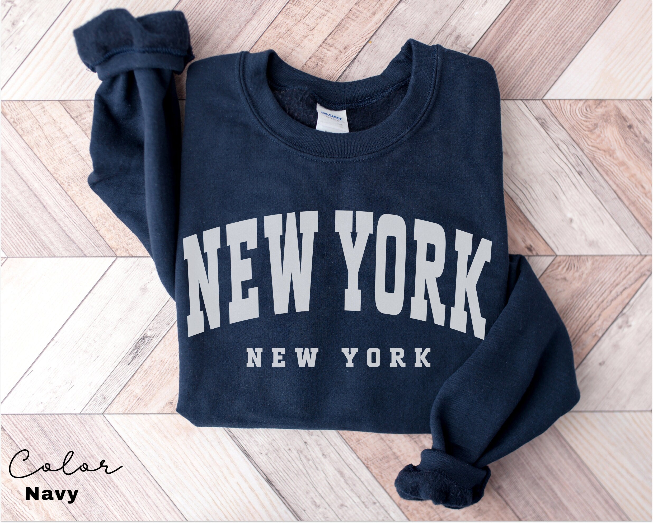 Preppy New York Sweatshirt, New York Pullover, Vintage Varsity Aesthetic, Trendy Travel Destination Gift, Unisex Crewneck Sweatshirt, NYC,