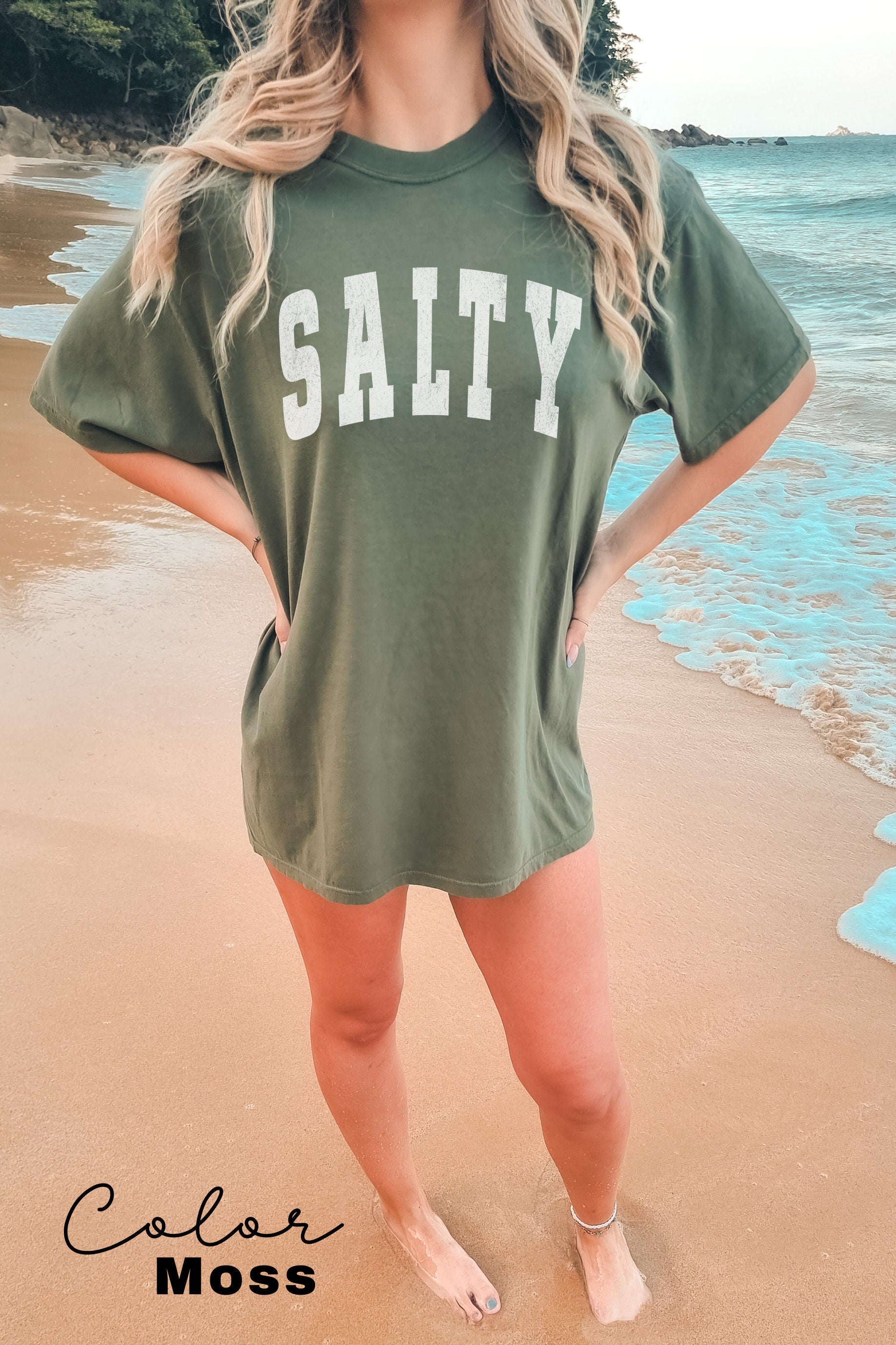 Vacation Shirt, Salty Shirt, Comfort Colors Tee, Summer Shirt, Summer Tee, Oversized Beach Trendy Beach Shirt, Beach Shirt, Beach T-Shirt,