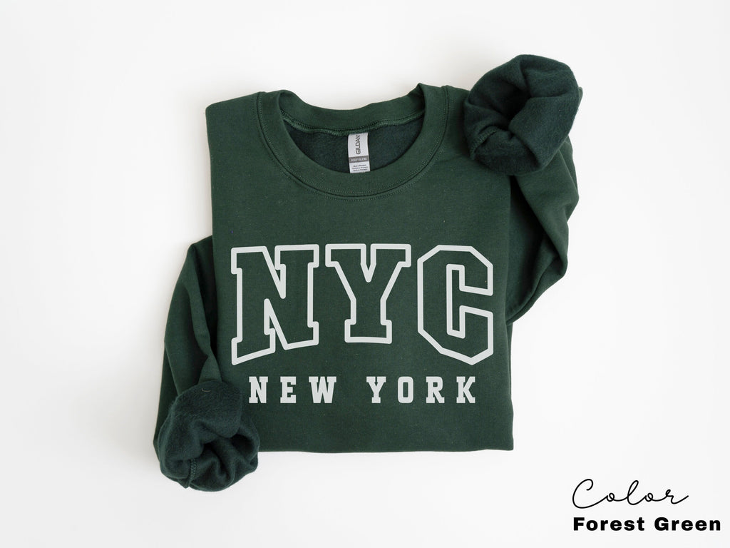 NYC Sweatshirt, New York City Sweatshirt, Trendy Varsity Sweatshirt, Aesthetic College Crewneck, Oversized Sweater, NYC Crewneck, NY Shirt