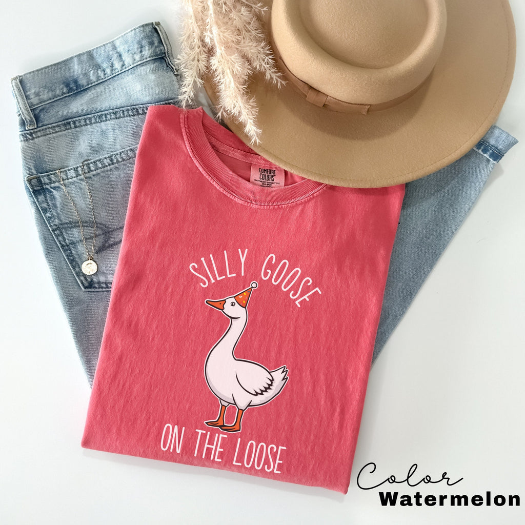 Silly Goose On the Loose T-Shirt Goose Crewneck Shirt Silly Goose Shirt Funny Shirt Gift Goose Bumps Trendy Shirt Oversized