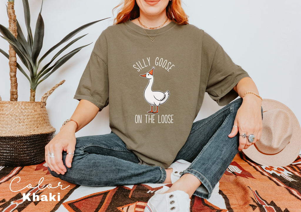 Silly Goose On the Loose T-Shirt Goose Crewneck Shirt Silly Goose Shirt Funny Shirt Gift Goose Bumps Trendy Shirt Oversized