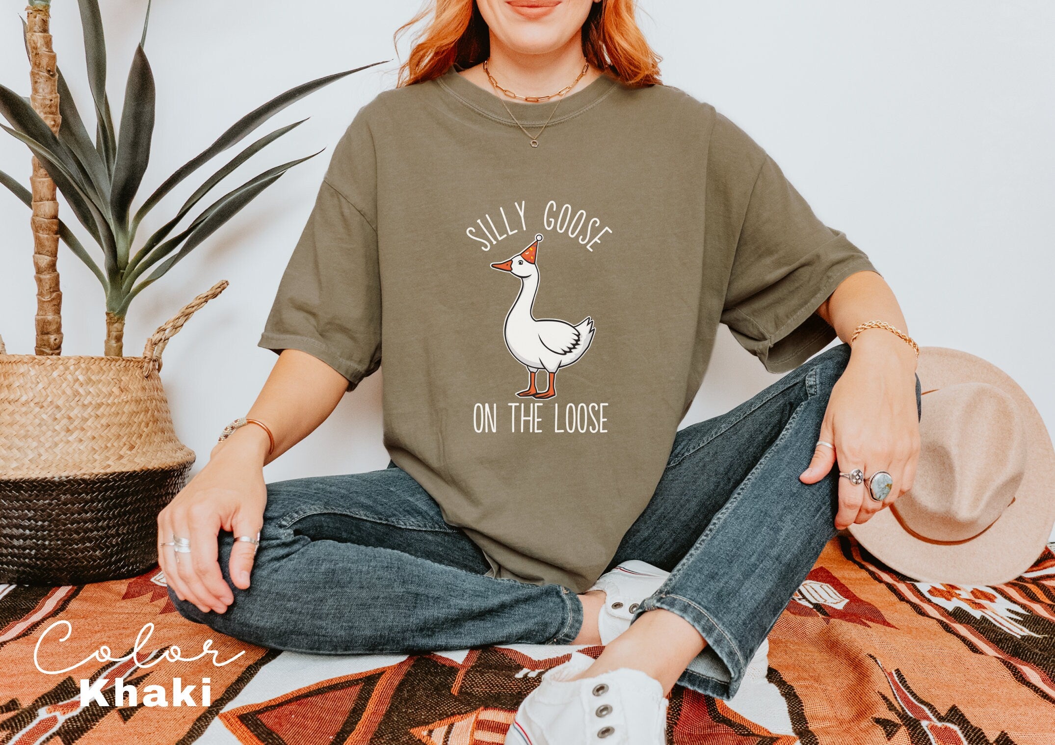Silly Goose On the Loose T-Shirt Goose Crewneck Shirt Silly Goose Shirt Funny Shirt Gift Goose Bumps Trendy Shirt Oversized