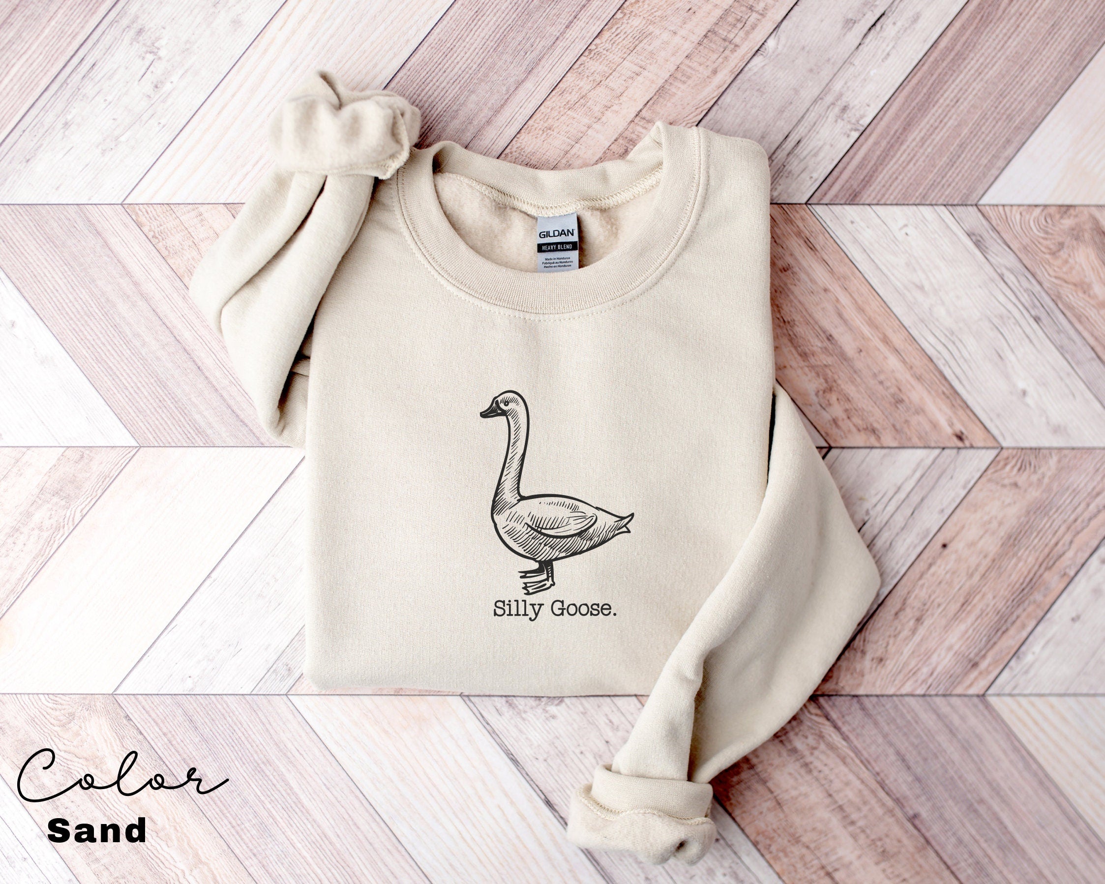 Silly Goose on the Loose Sweatshirt, Funny Goose Outfit, Goose Lover Tee, Goose Couple Clothing, Sarcastic Goose Gifts, Animal Sweatshirt,