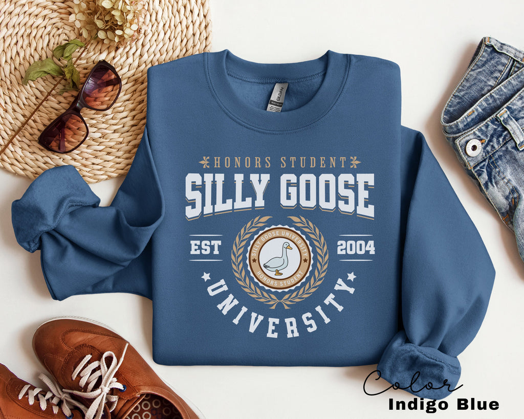 Silly Goose University Crewneck Sweatshirt Unisex Silly Goose University Shirt Funny Sweatshirt Funny College Student Graduate School Gift