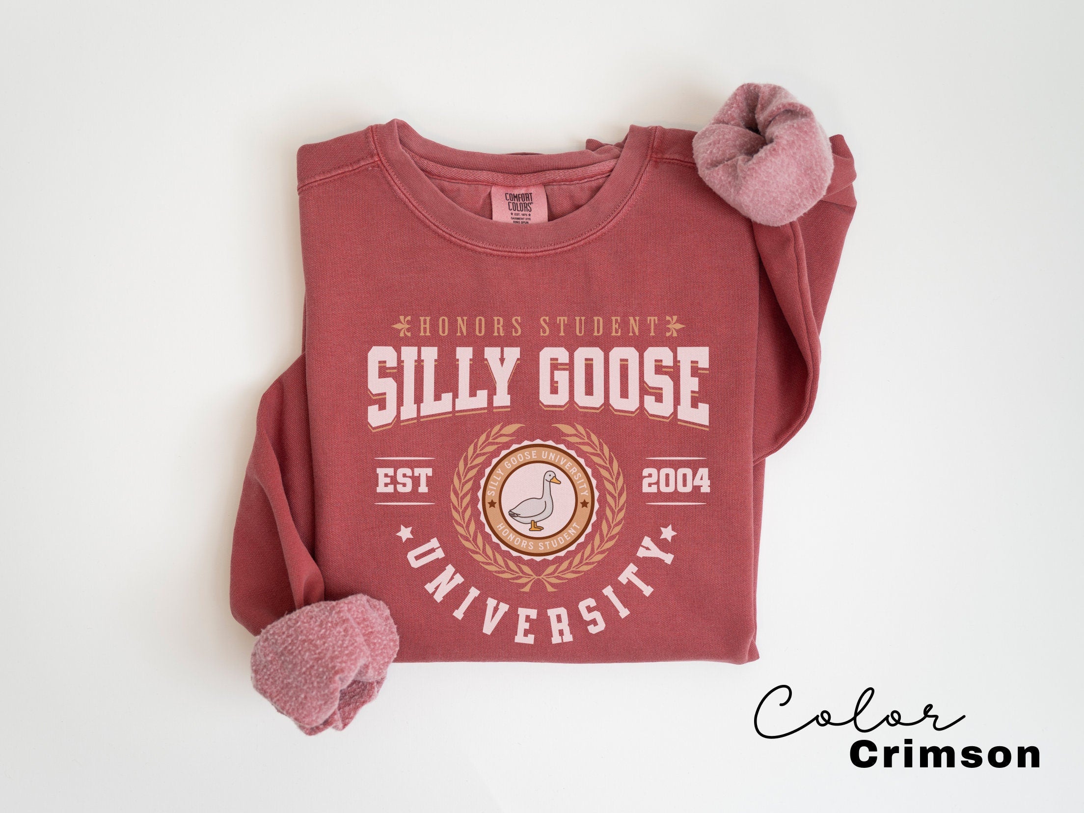 Silly Goose University Crewneck Sweatshirt Unisex Silly Goose Comfort Colors Sweatshirt Funny College Student Graduate School Gift
