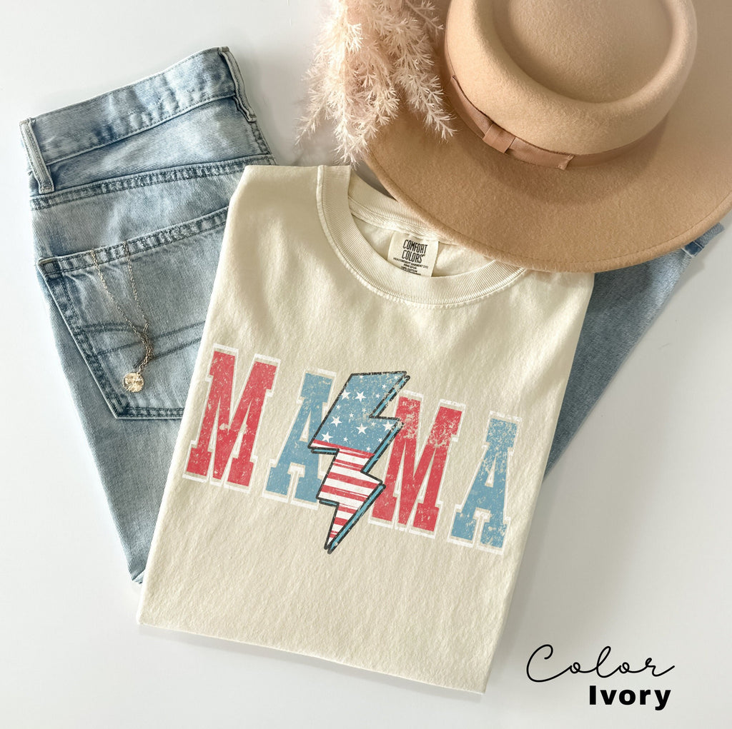 Mom USA Shirt, Summer BBQ t-shirt, America Tee, Comfort Colors® Women's 4th of July, Fourth of July Shirt, Patriotic Shirt, America