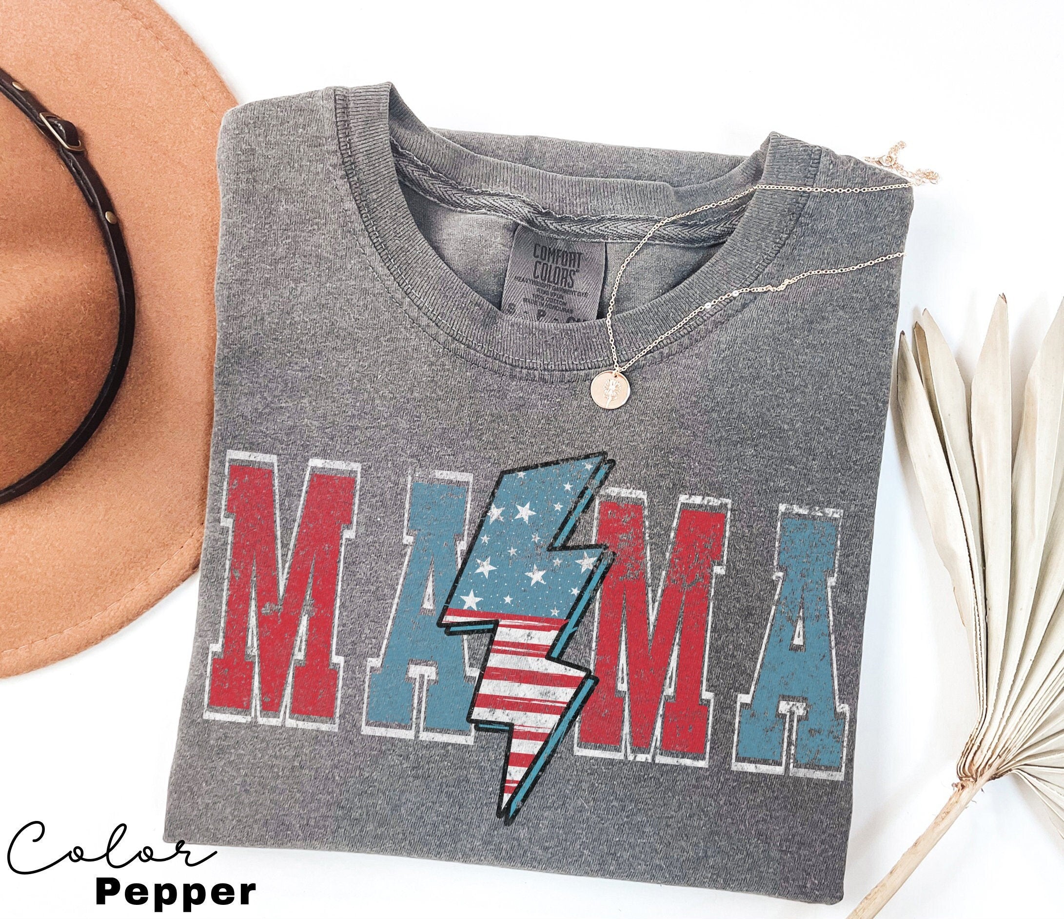Mom USA Shirt, Summer BBQ t-shirt, America Tee, Comfort Colors® Women's 4th of July, Fourth of July Shirt, Patriotic Shirt, America